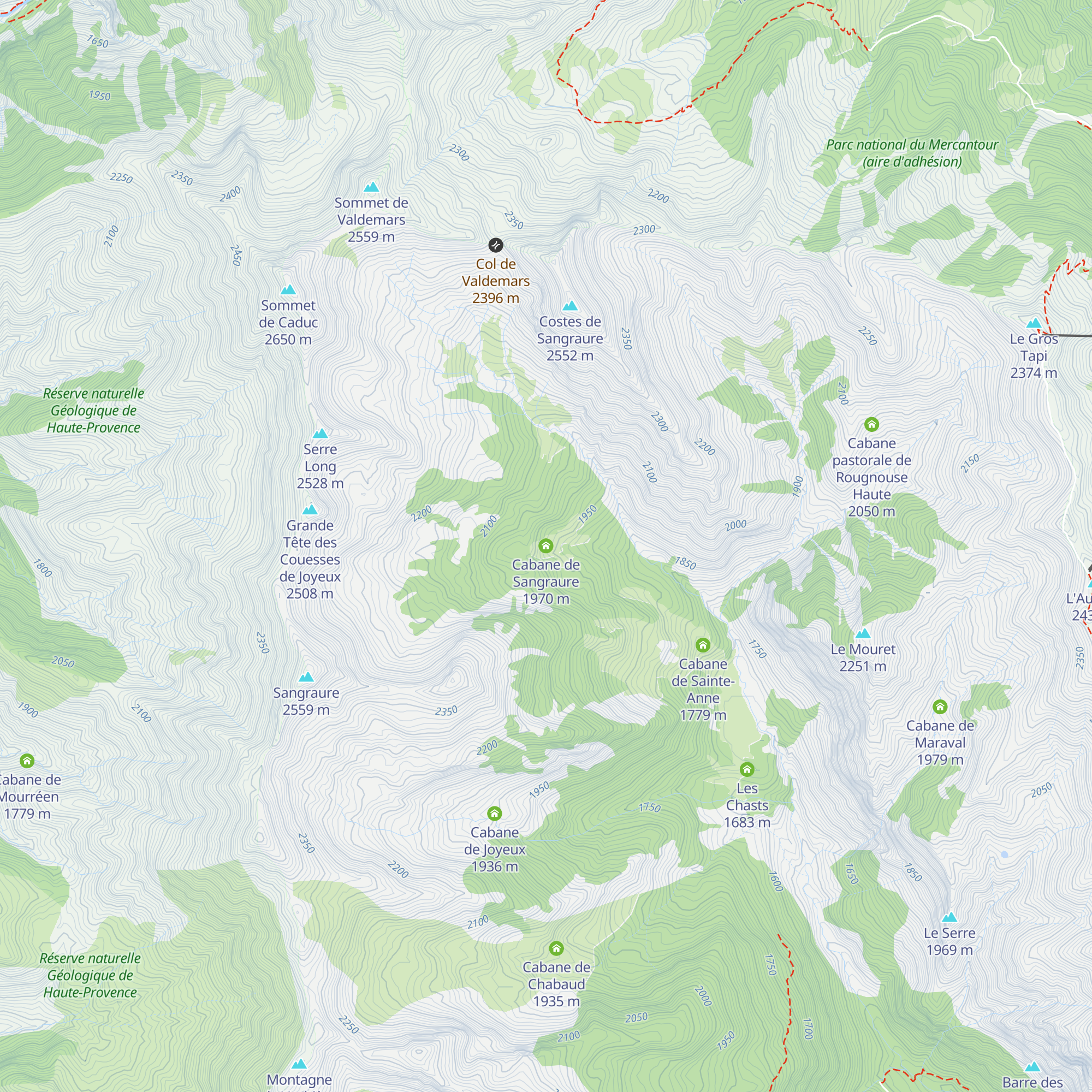Cabane de Sangraure map