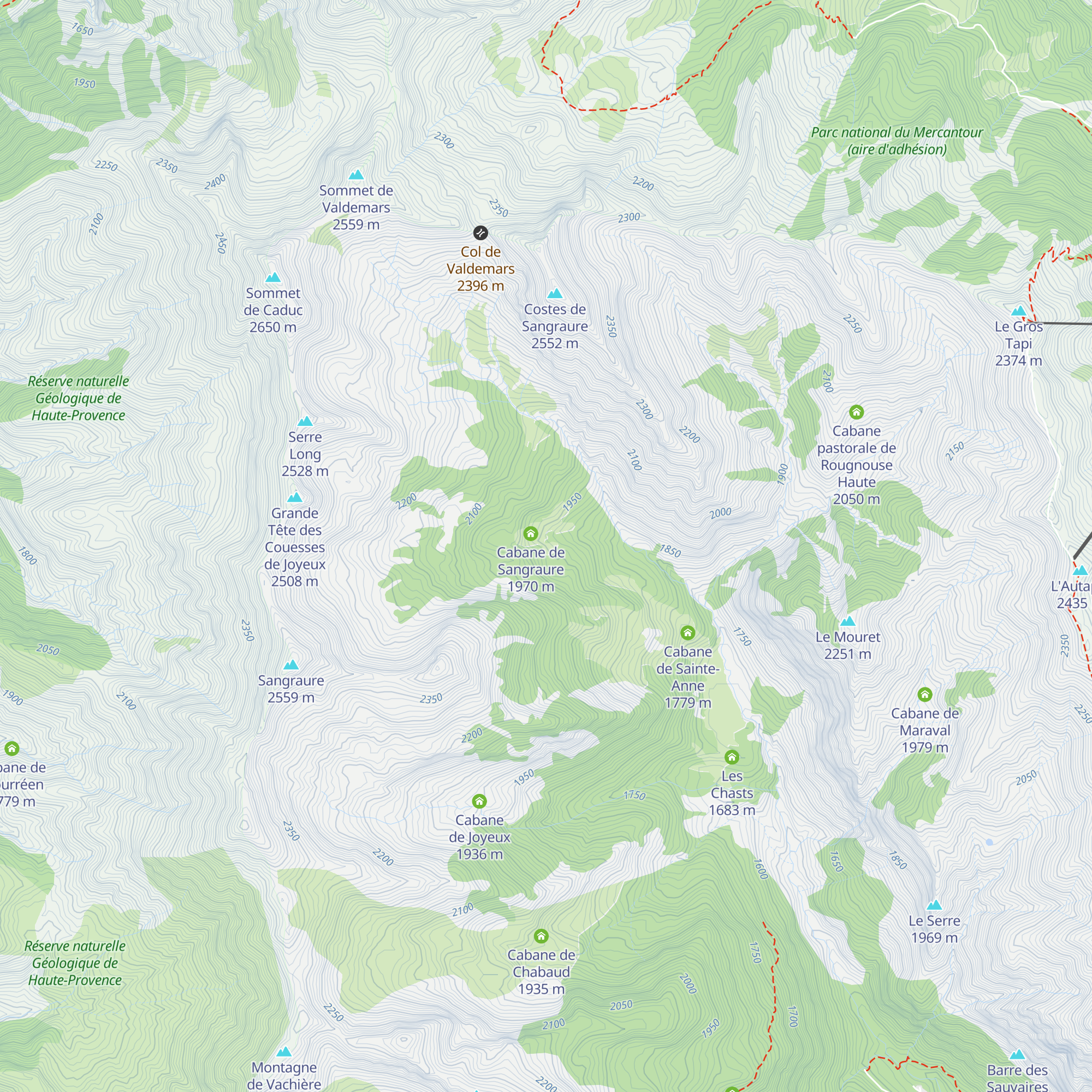 Cabane de Sangraure map