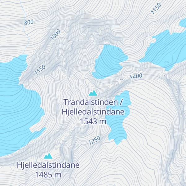 Map of Trandalstinden / Hjelledalstindane