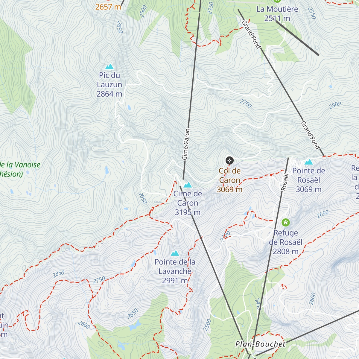 Caron 3 200 m map