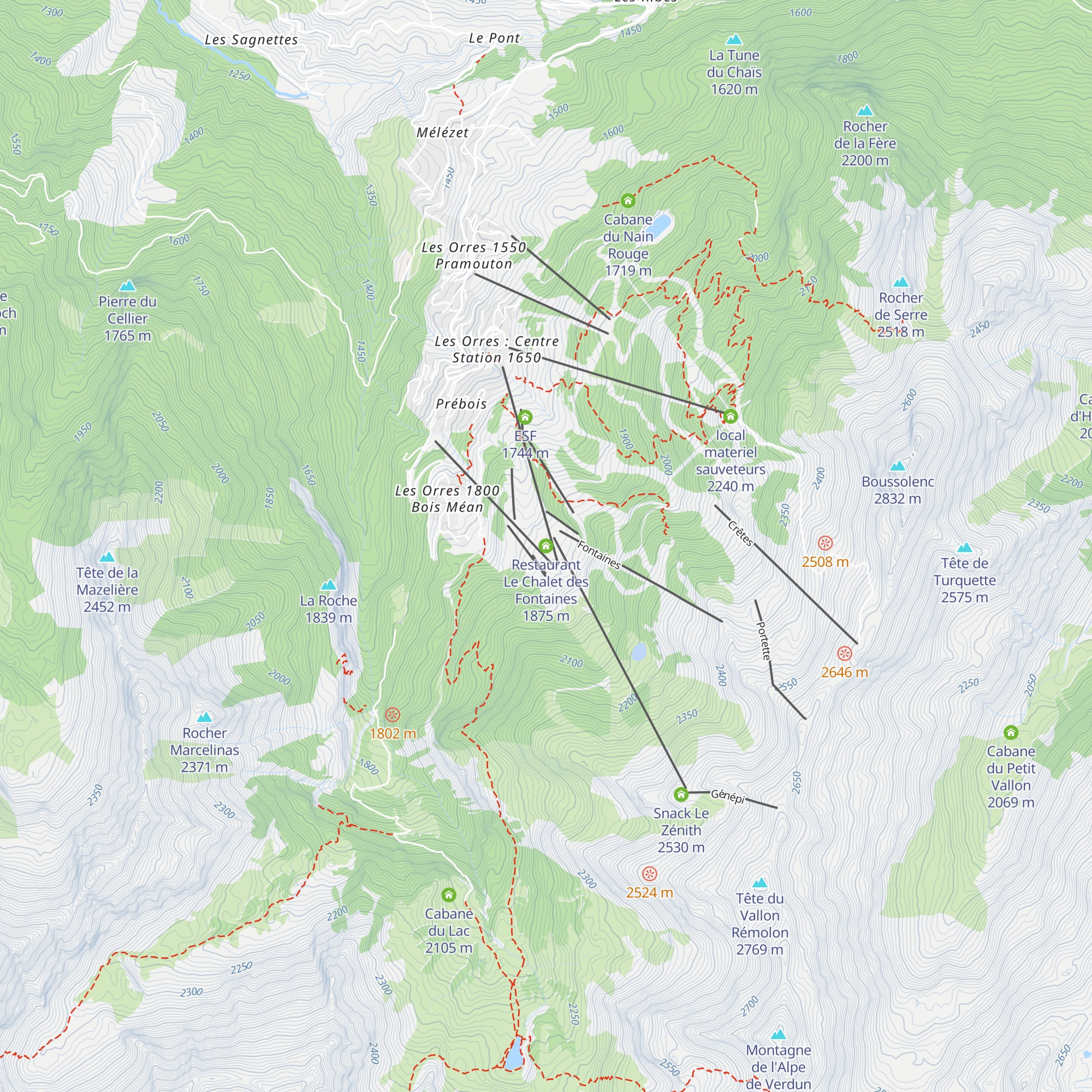 Restaurant Le Chalet des Fontaines map