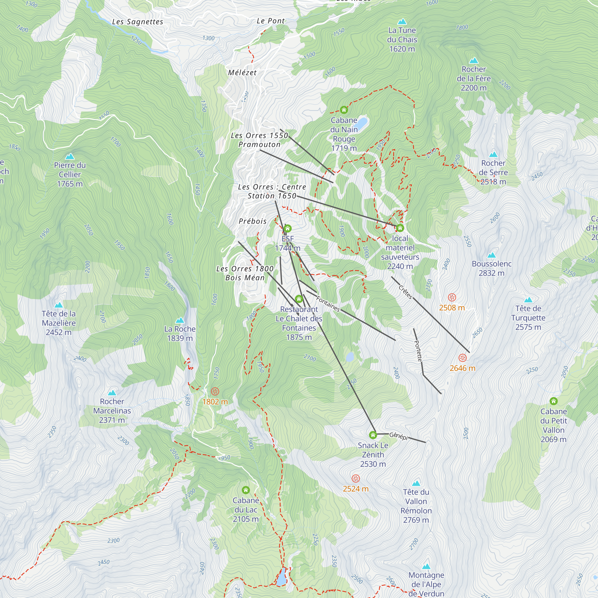 Restaurant Le Chalet des Fontaines map