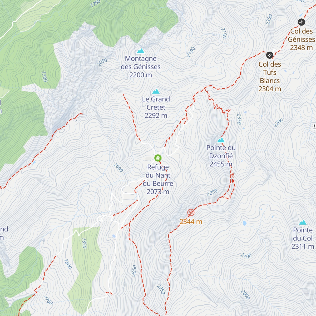 Refuge du Nant du Beurre map
