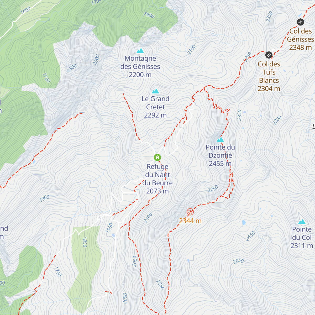Refuge du Nant du Beurre map