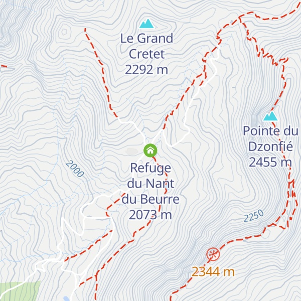 Map of Refuge du Nant du Beurre