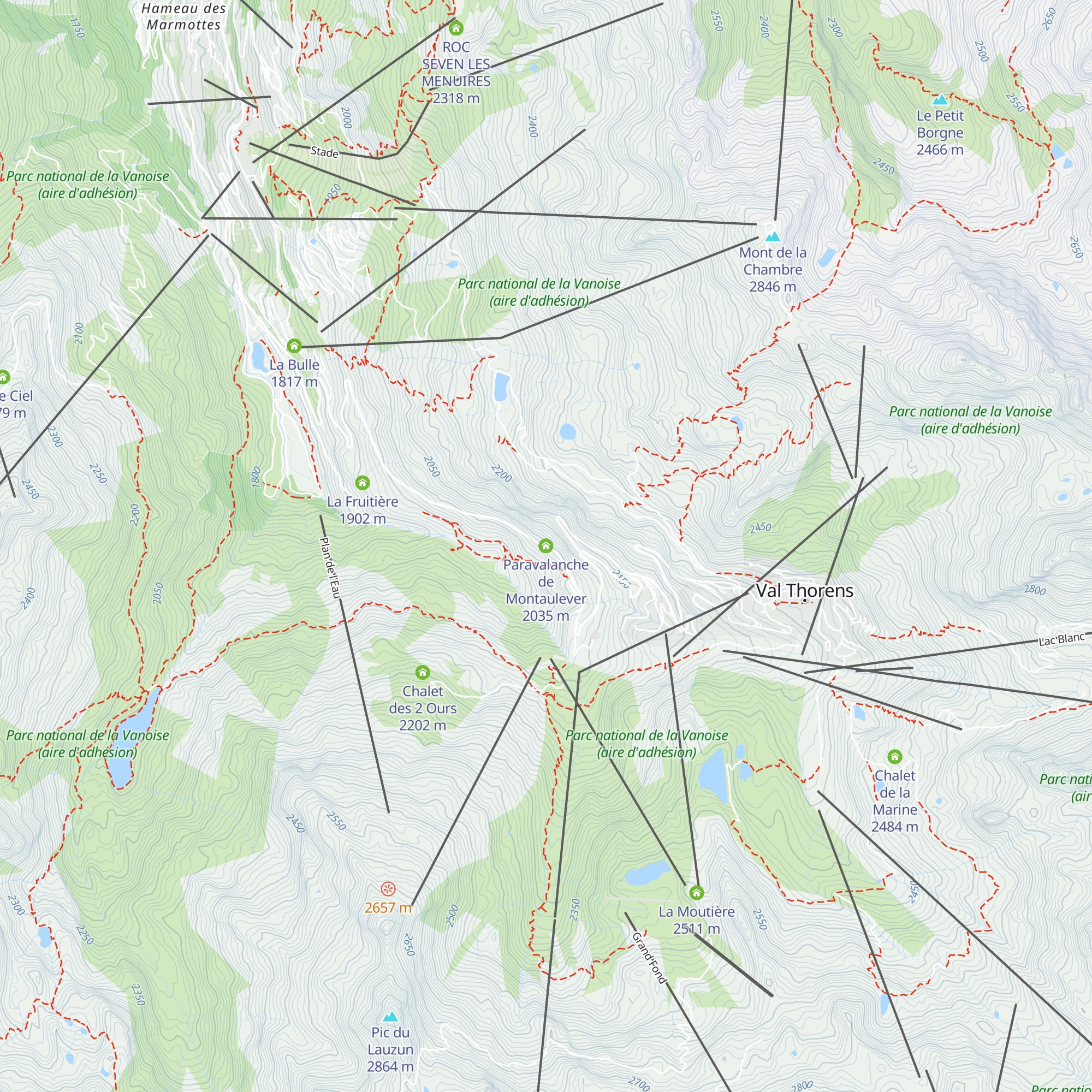 Paravalanche de Montaulever map