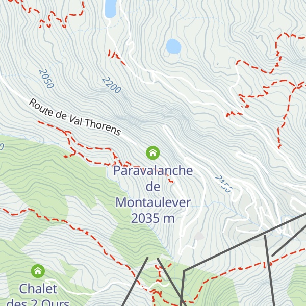 Map of Paravalanche de Montaulever