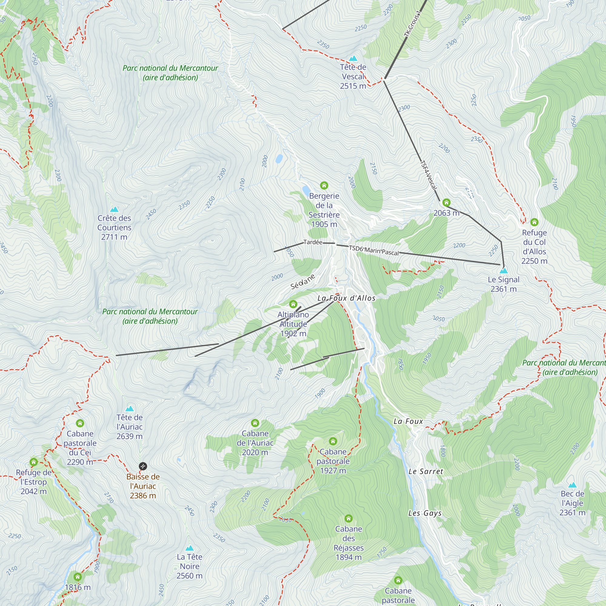Le Parapente map