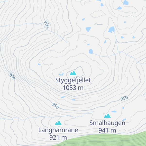 Map of Styggefjellet