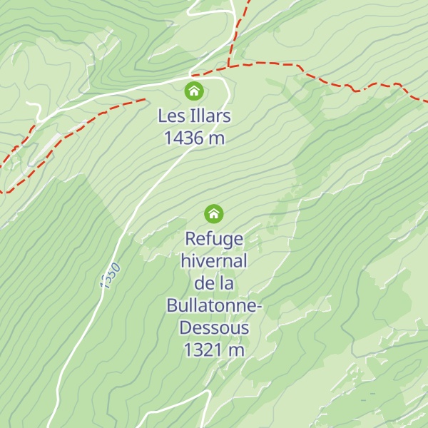 Map of Refuge hivernal de la Bullatonne-Dessous