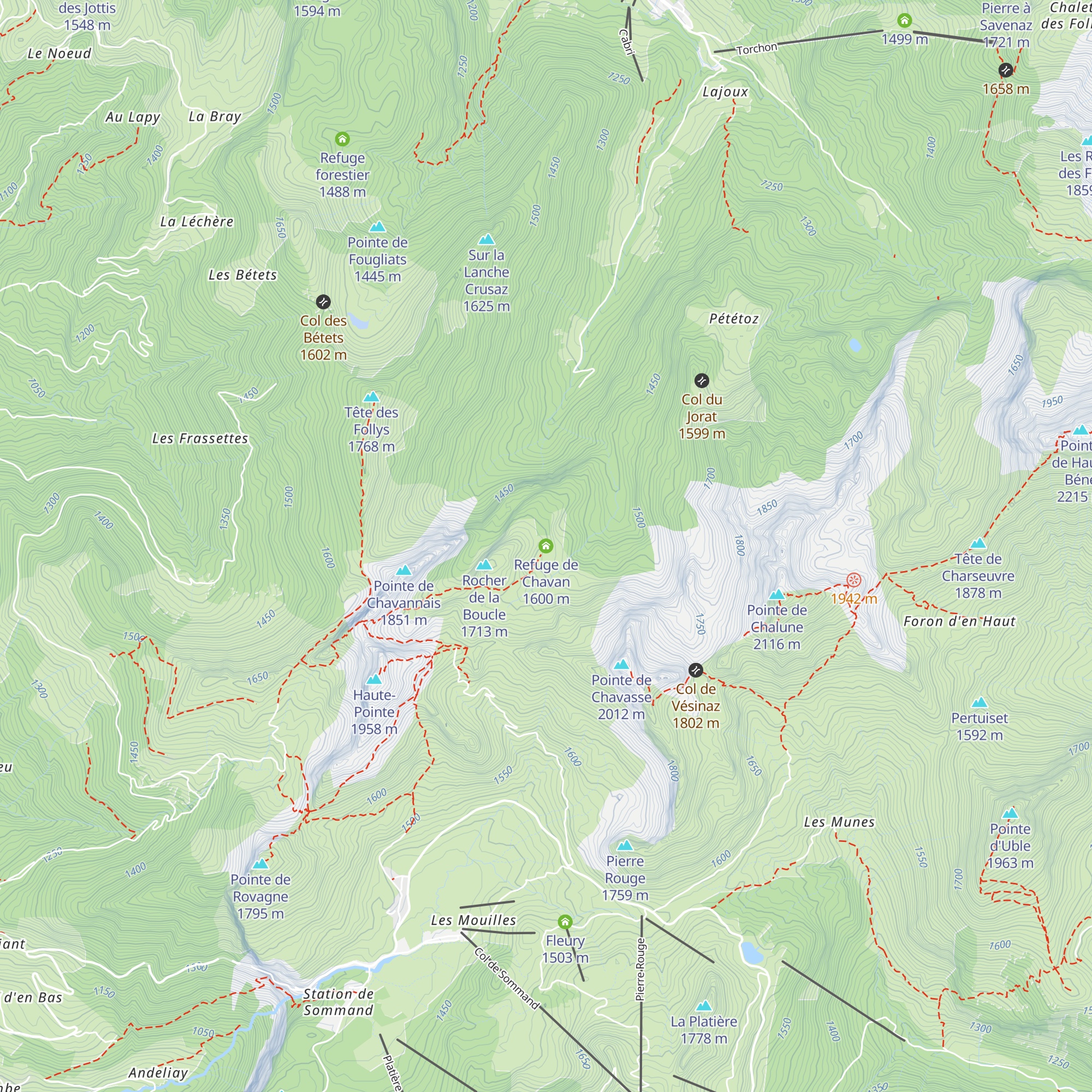Refuge de Chavan map
