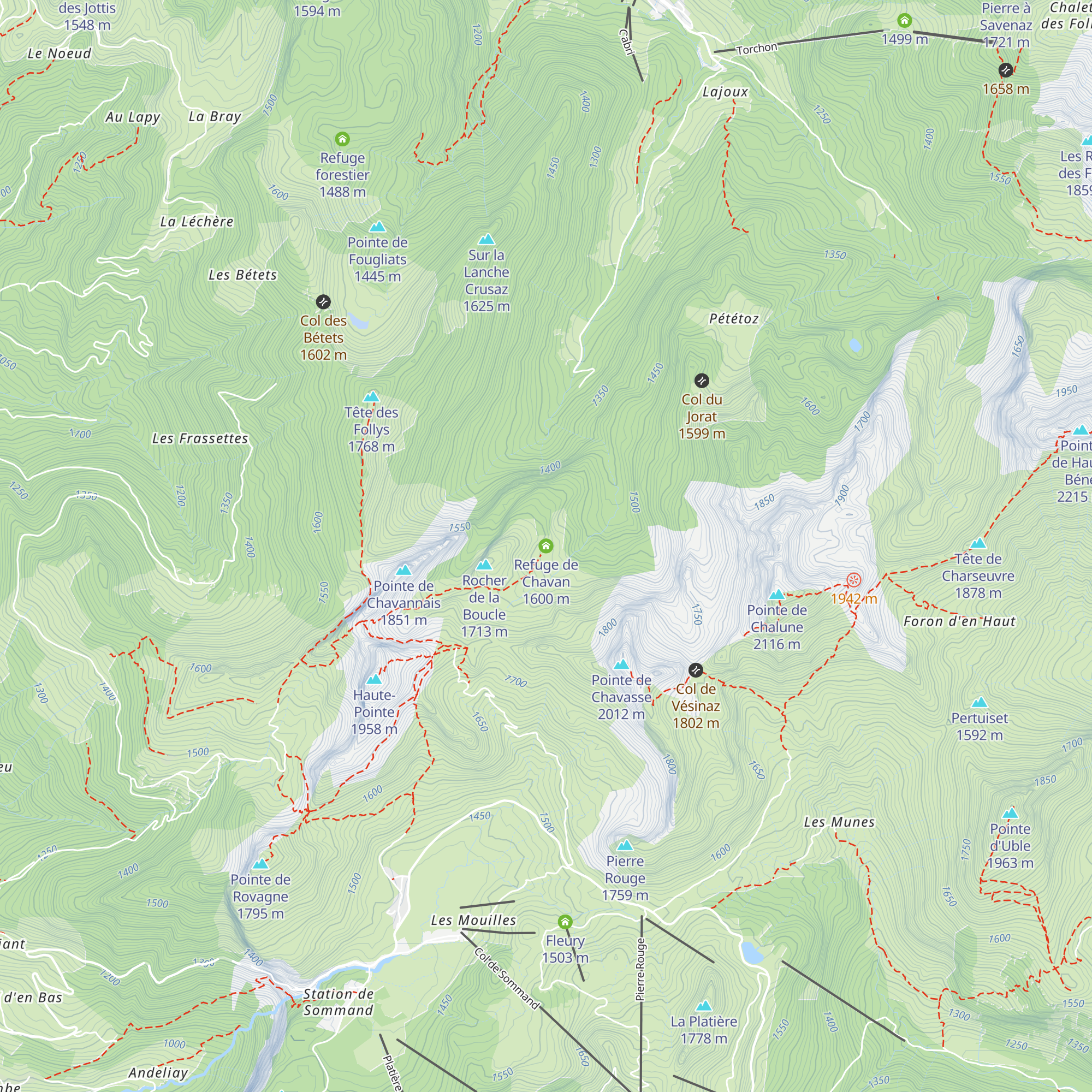 Refuge de Chavan map