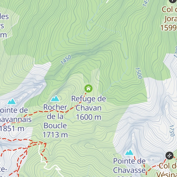 Map of Refuge de Chavan