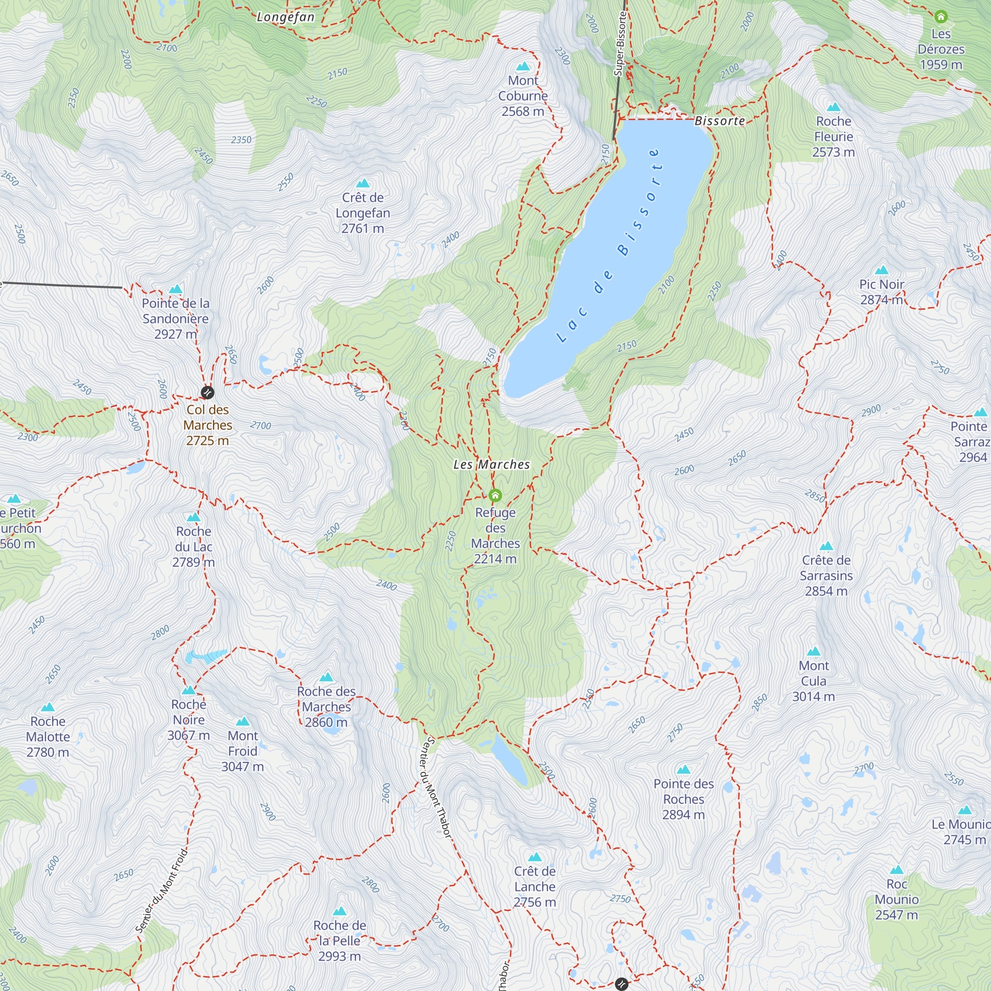 Refuge des Marches map