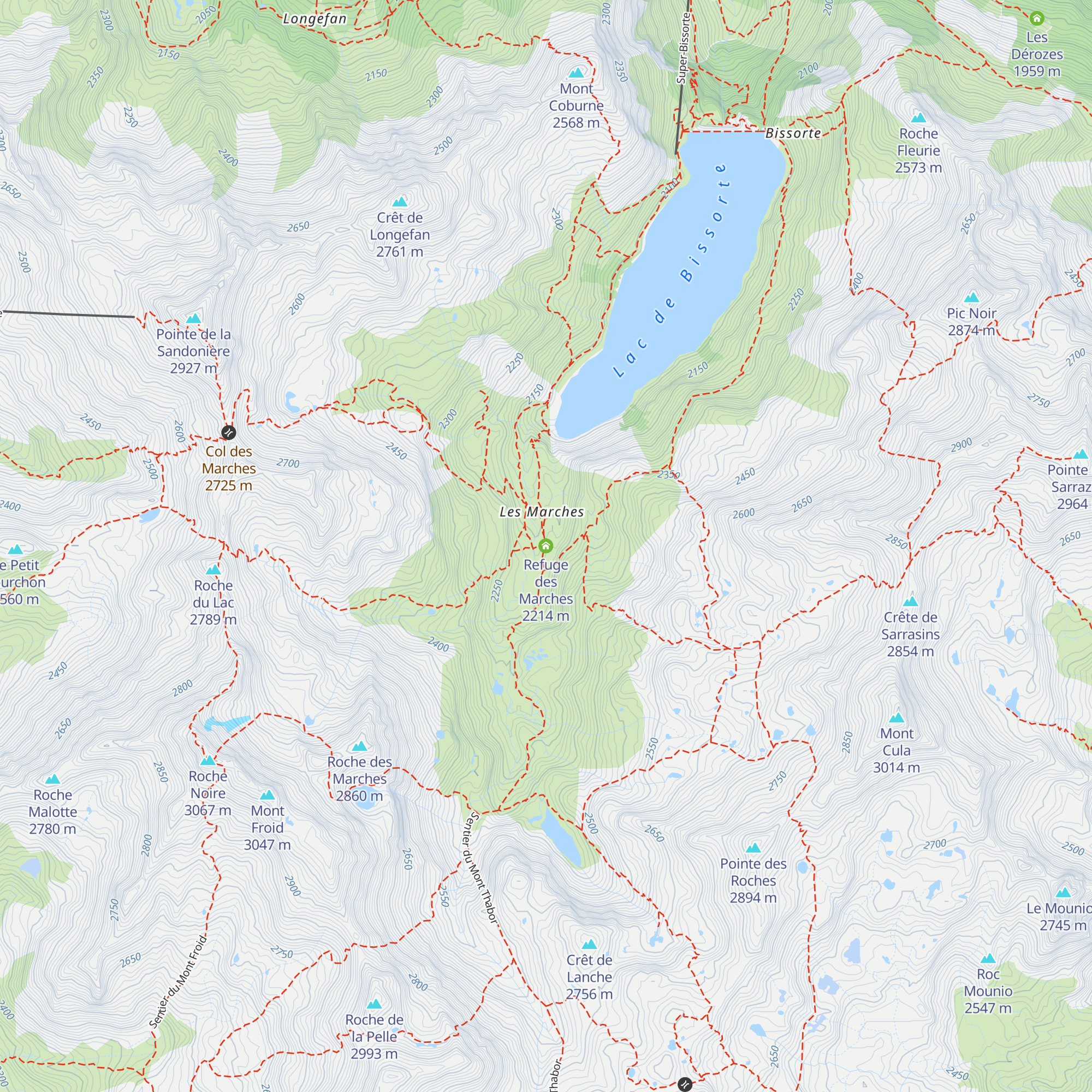 Refuge des Marches map