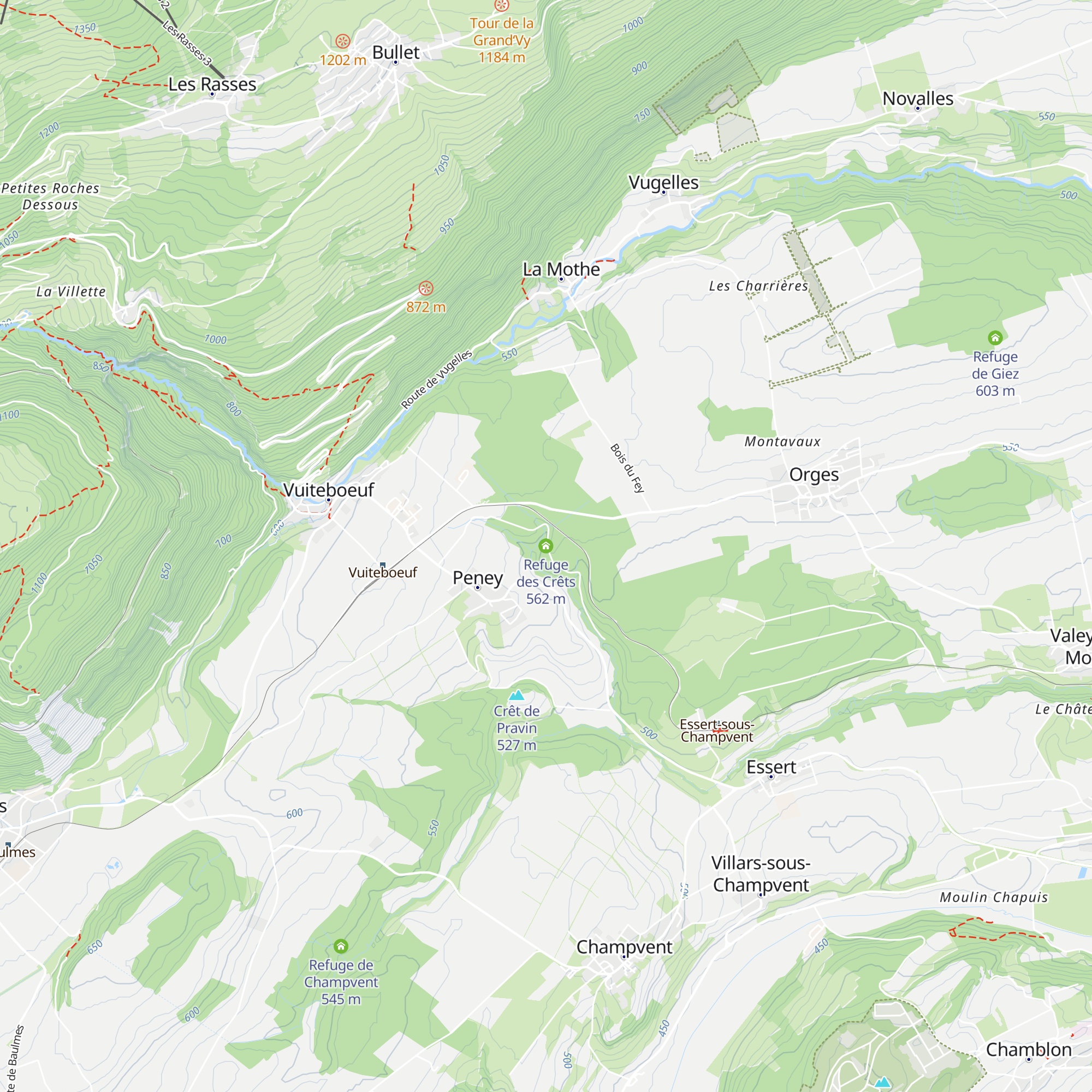 Refuge des Crêts map
