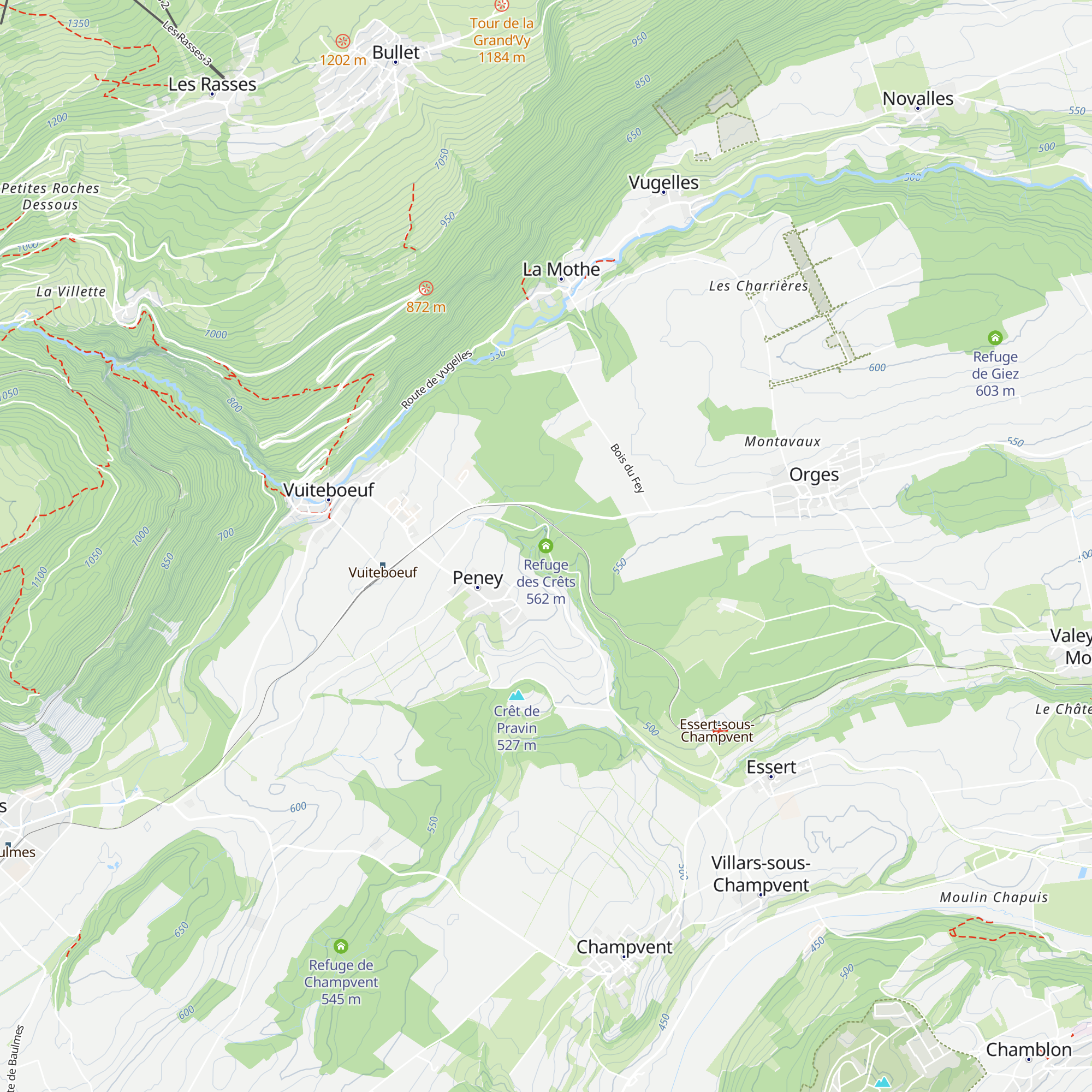 Refuge des Crêts map