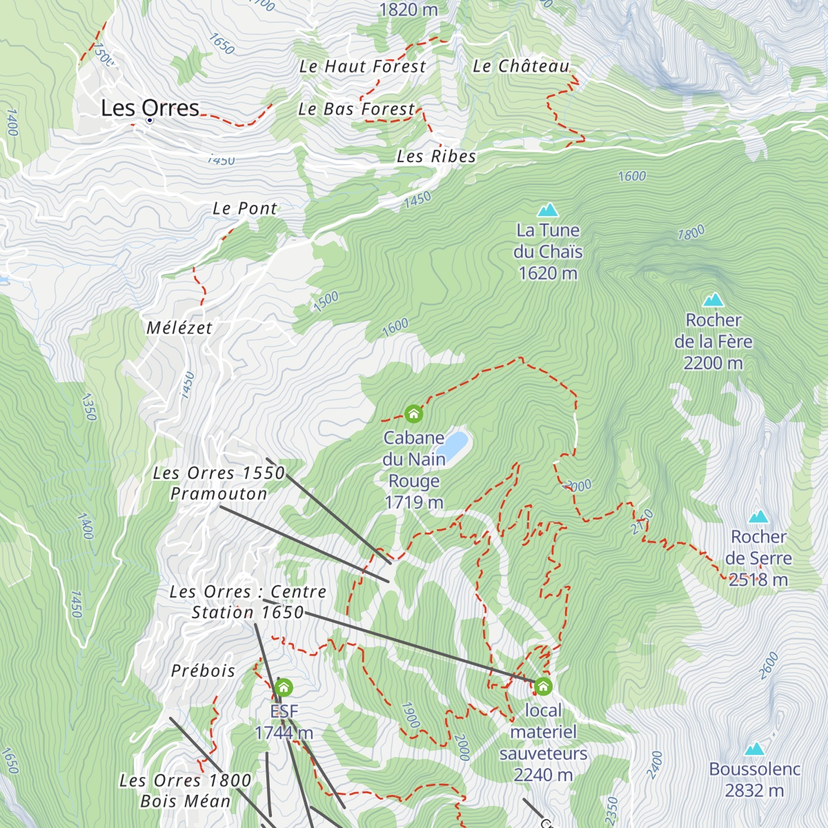 Cabane du Nain Rouge map