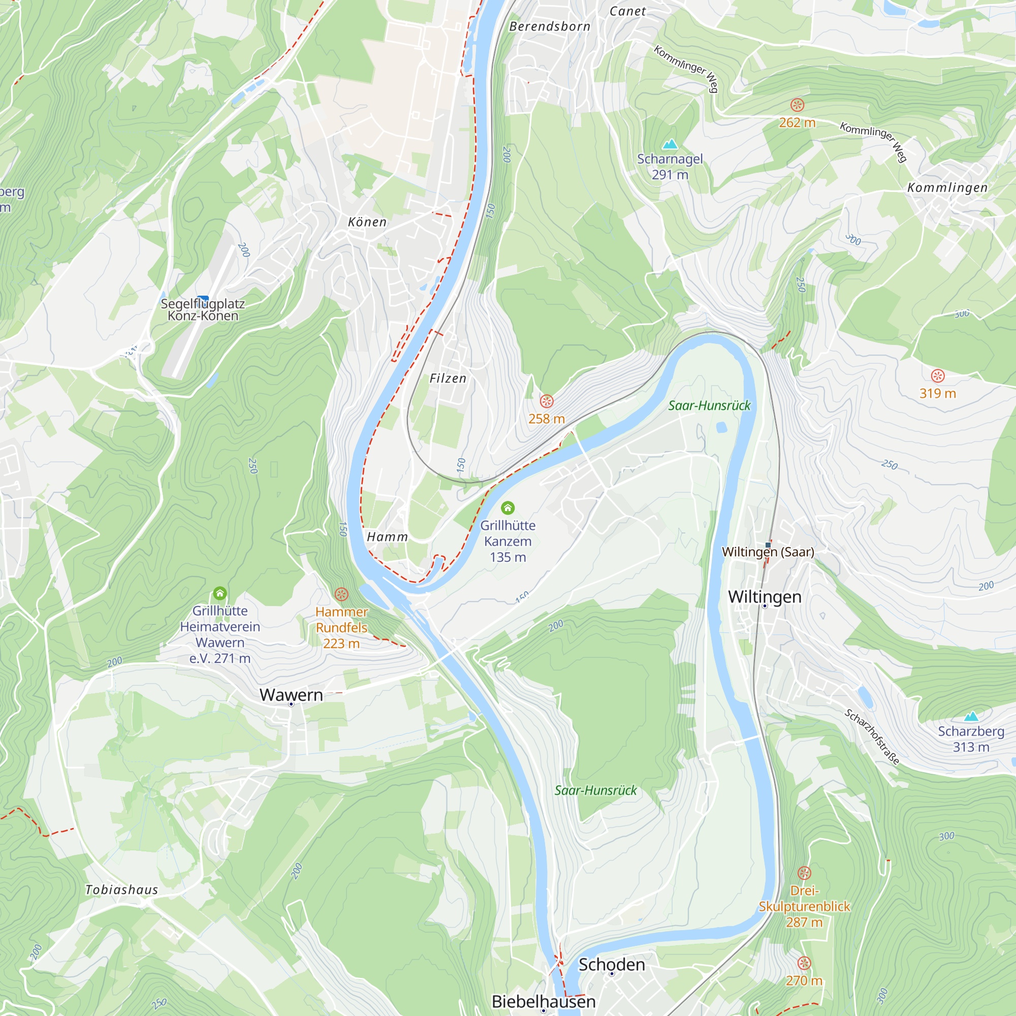 Grillhütte Kanzem map