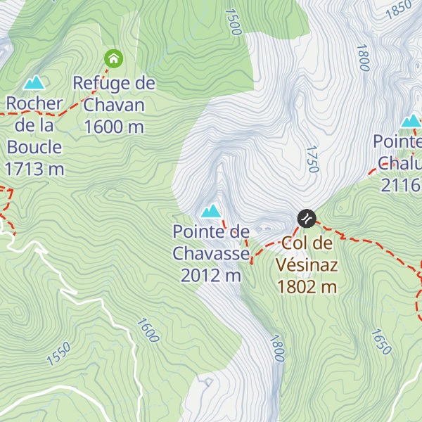 Map of Pointe de Chavasse