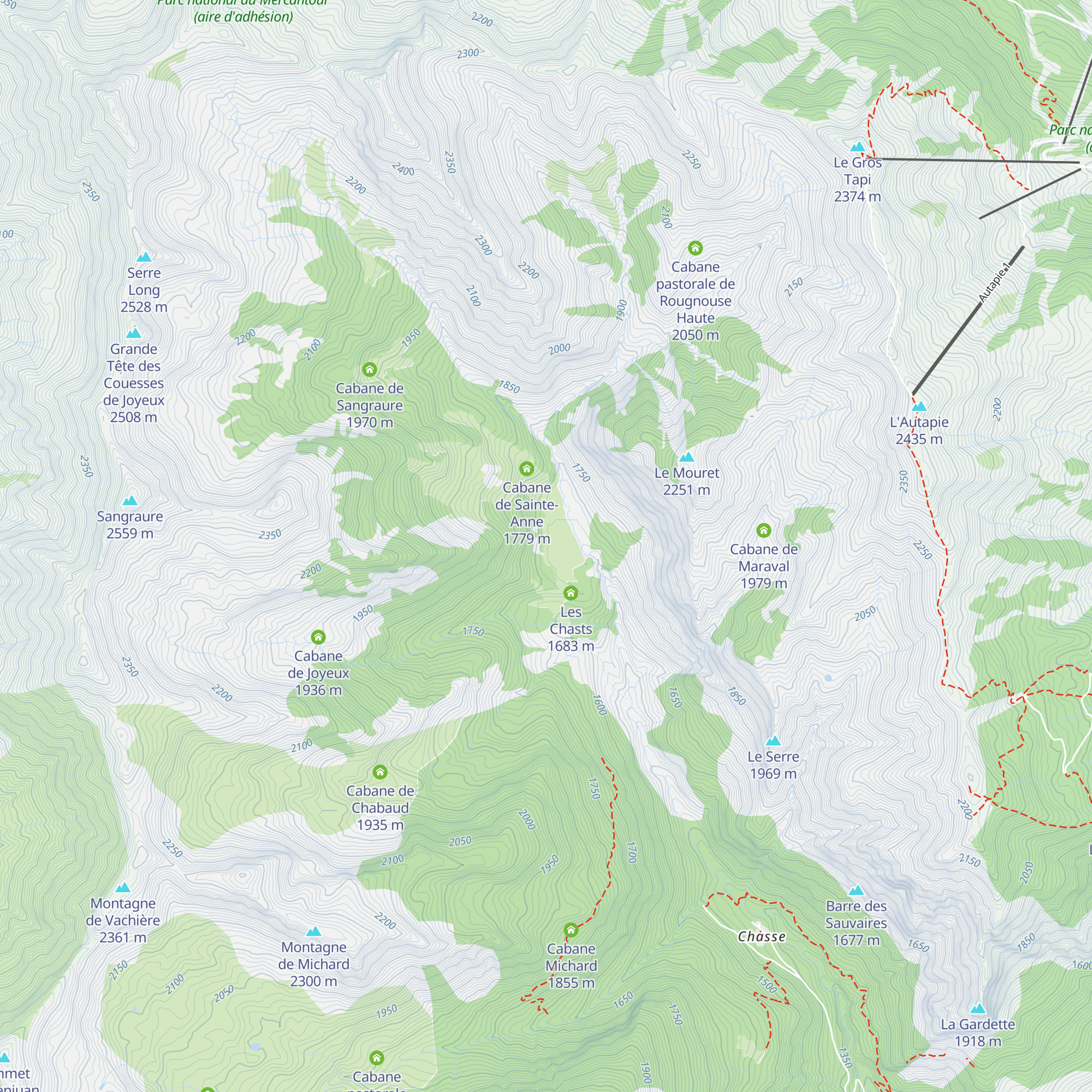 Cabanes de la Riourié - Marie-Louise map