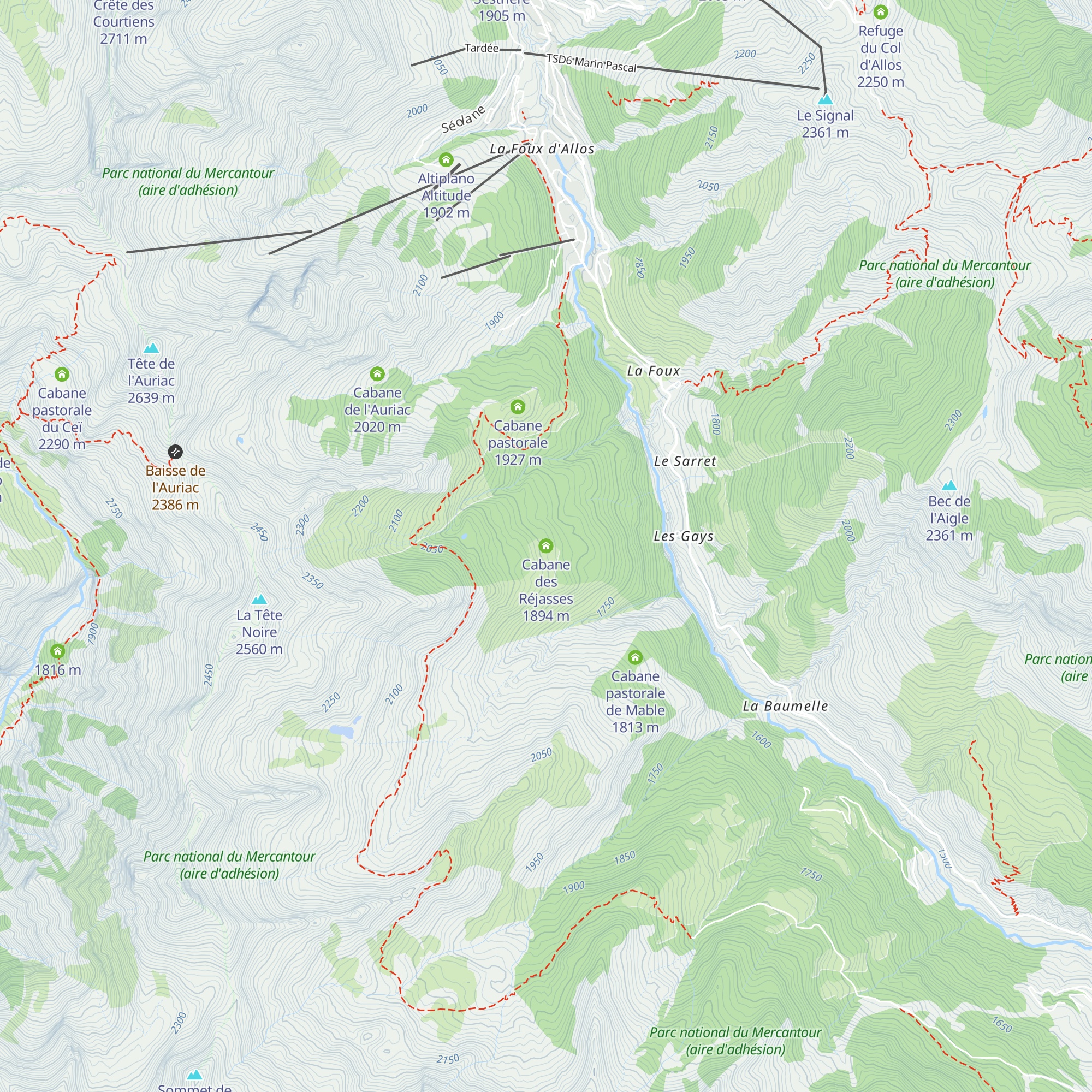 Cabane des Réjasses map