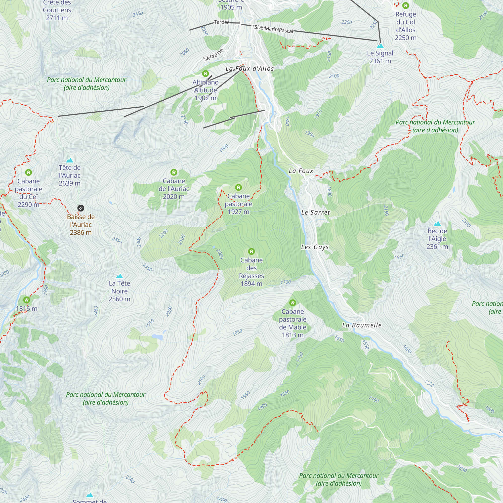 Cabane des Réjasses map
