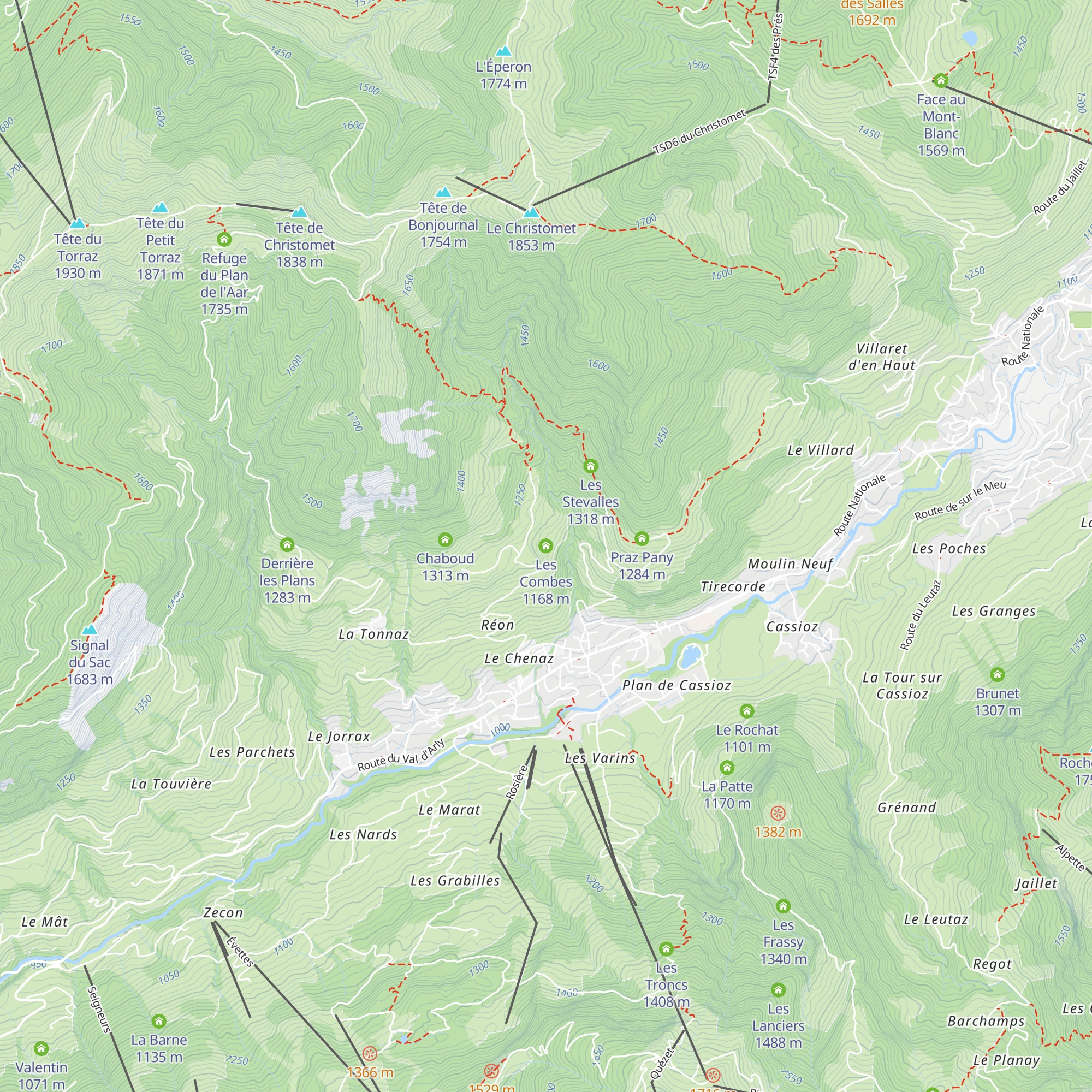 Les Combes map
