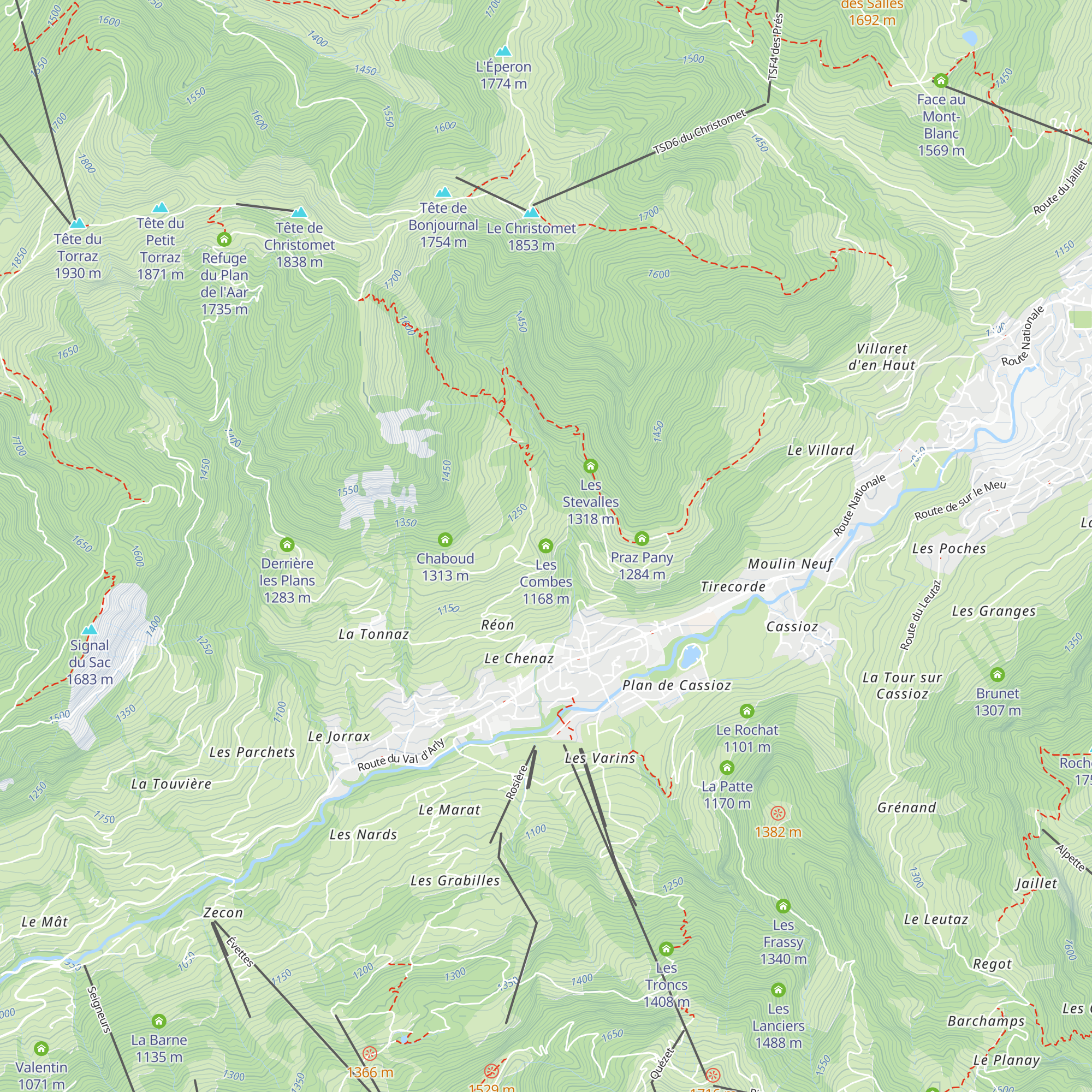 Les Combes map