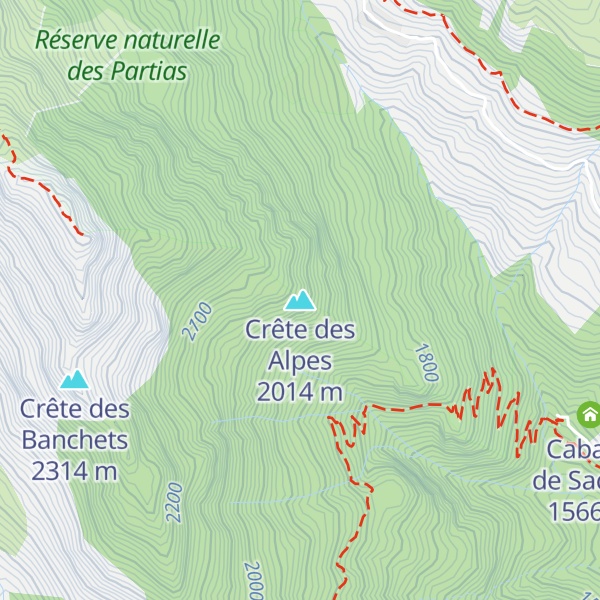 Map of Crête des Alpes