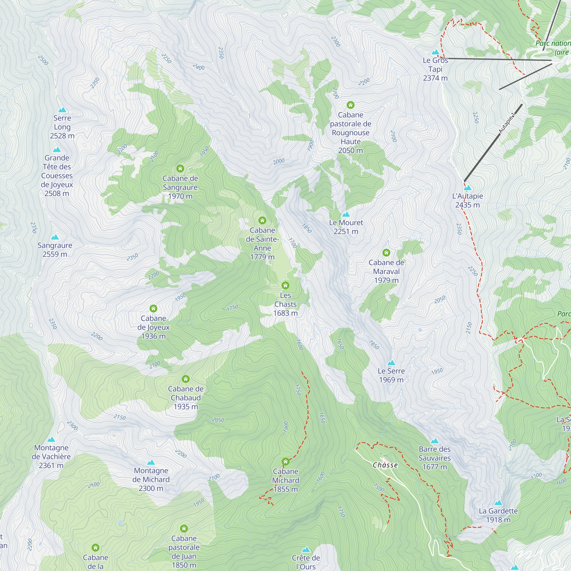 Les Chasts map
