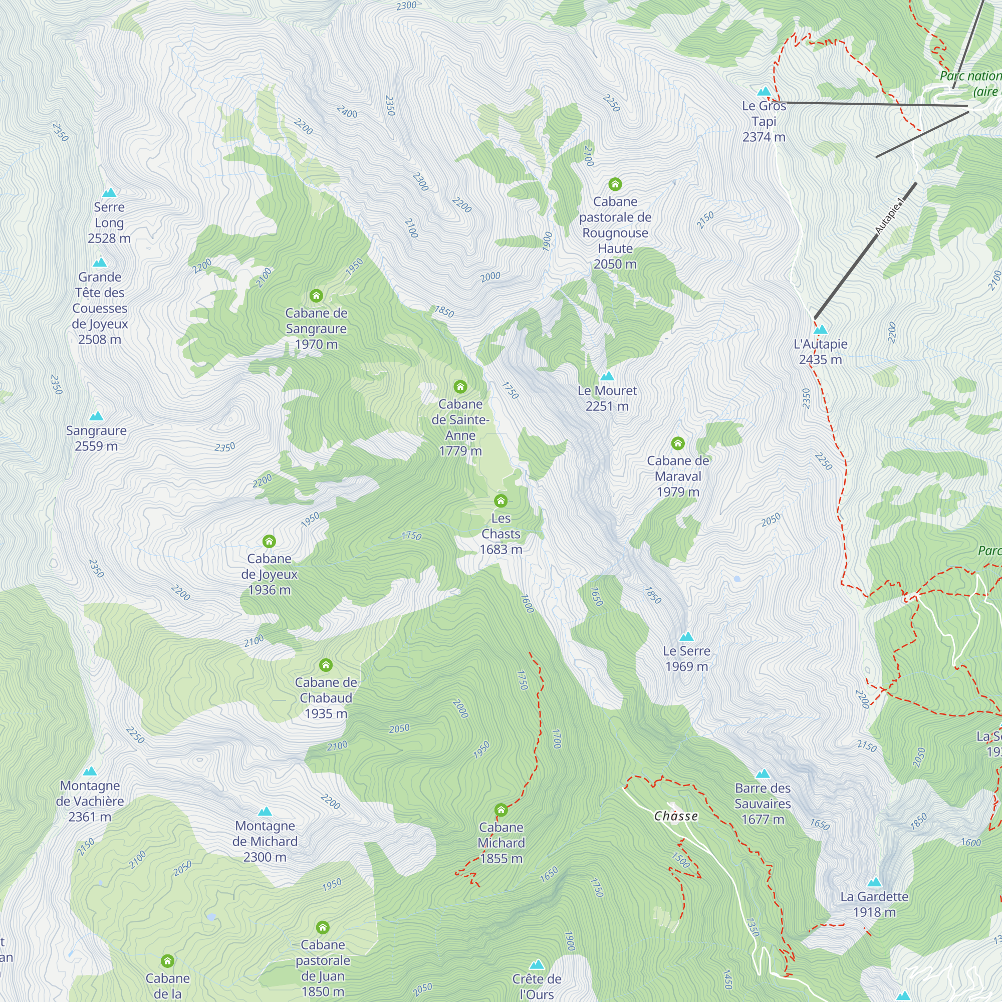 Les Chasts map
