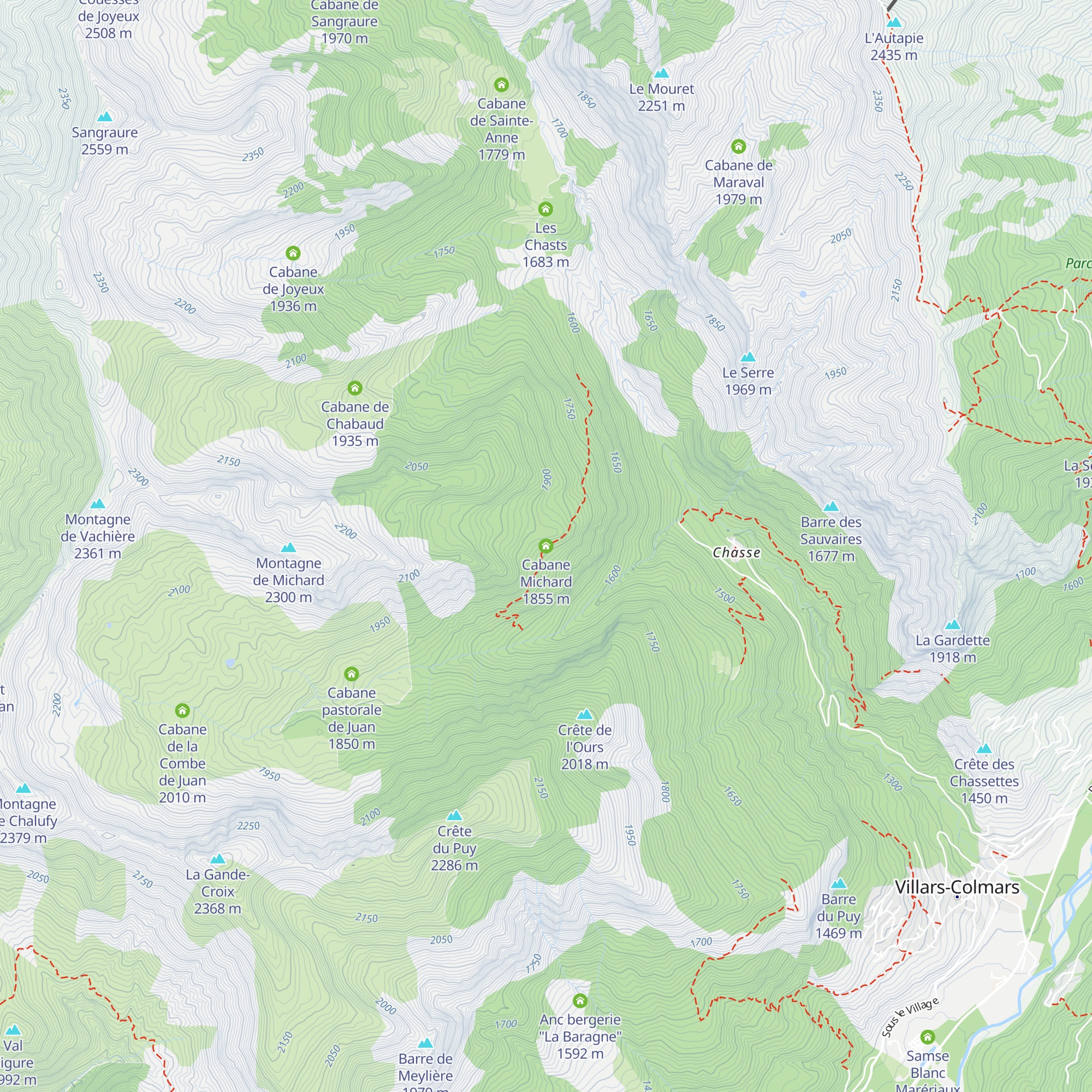 Cabane Michard map