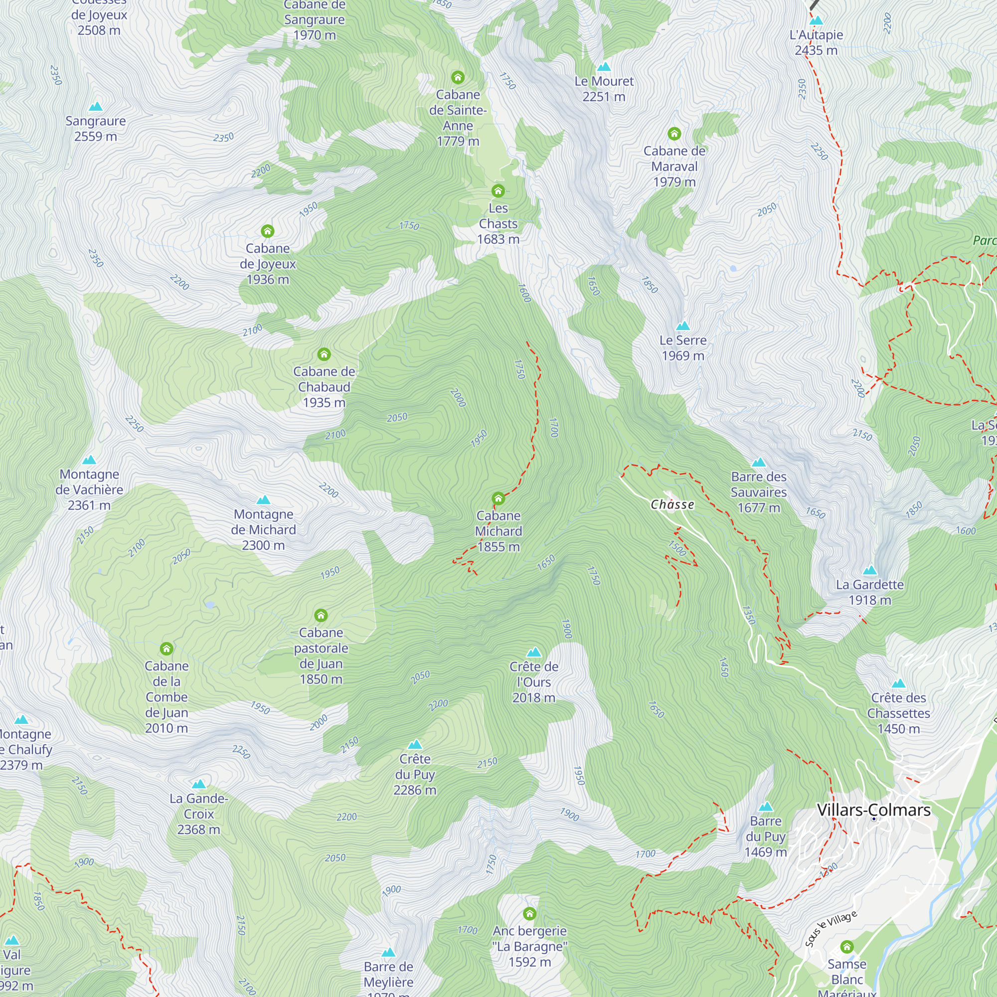 Cabane Michard map