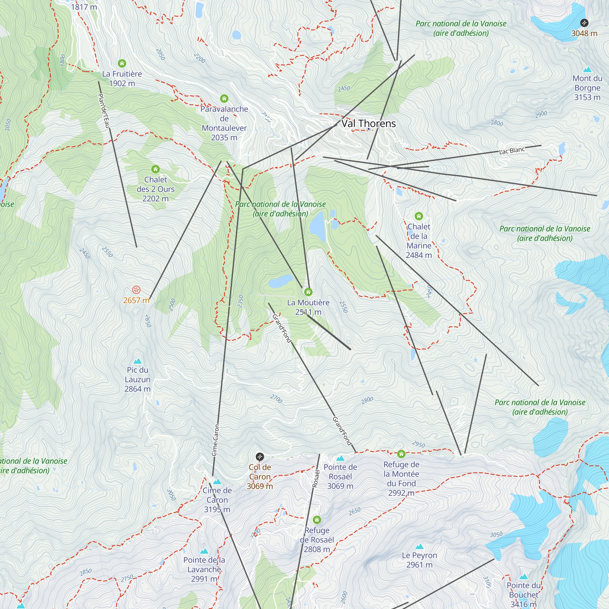 Chalet La Moutiere map