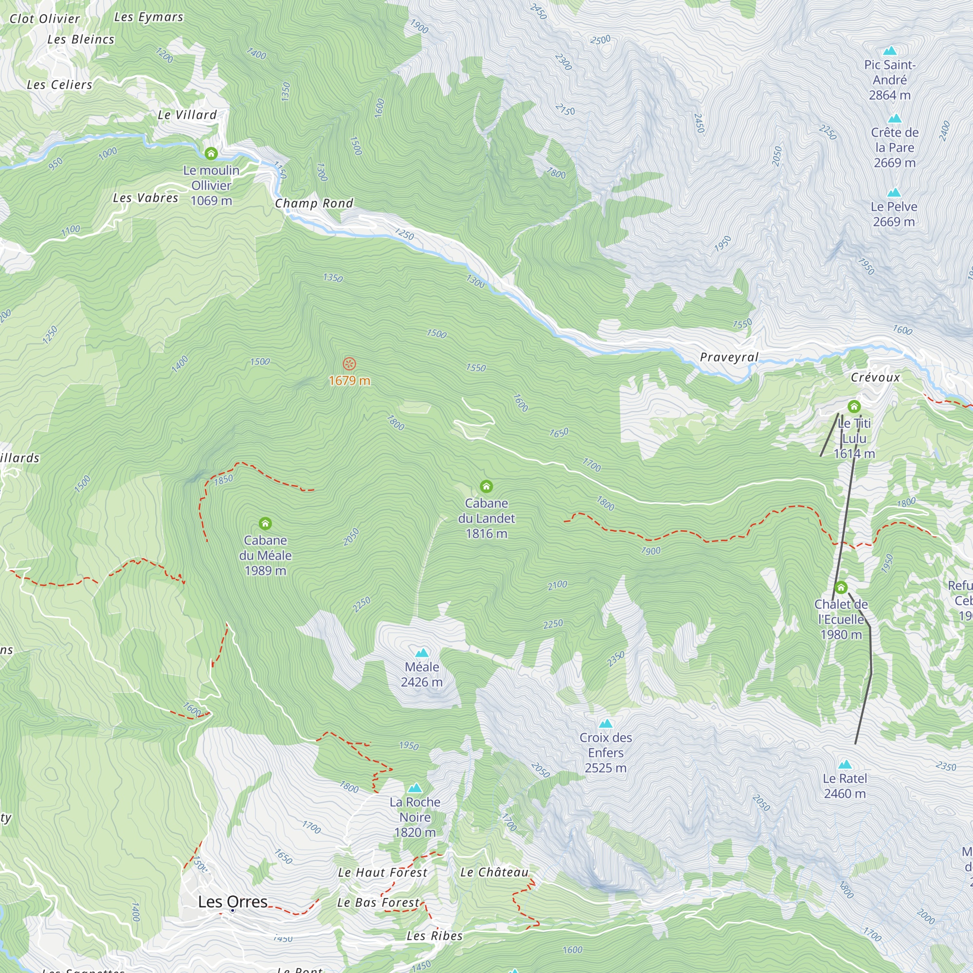 Cabane du Landet map