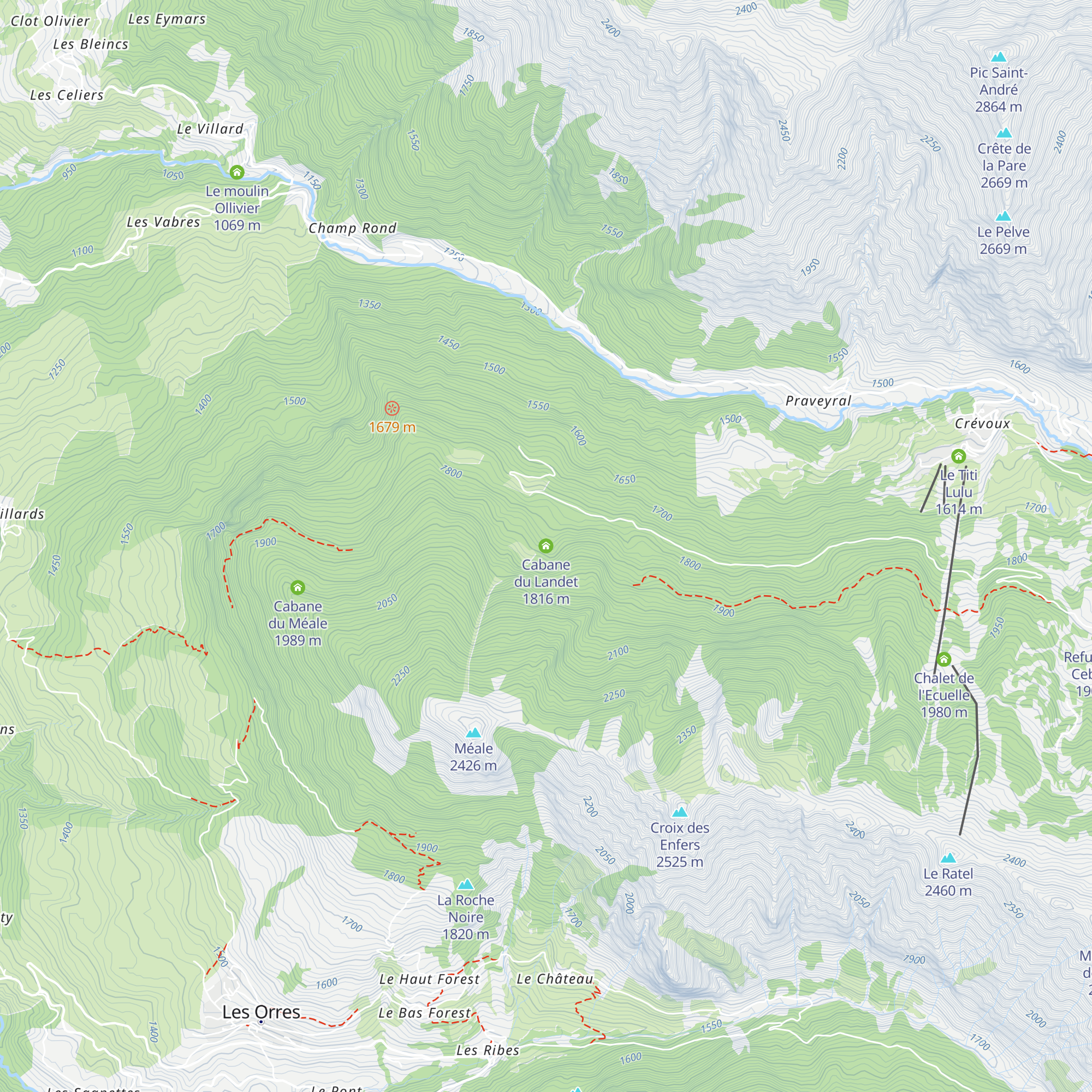 Cabane du Landet map