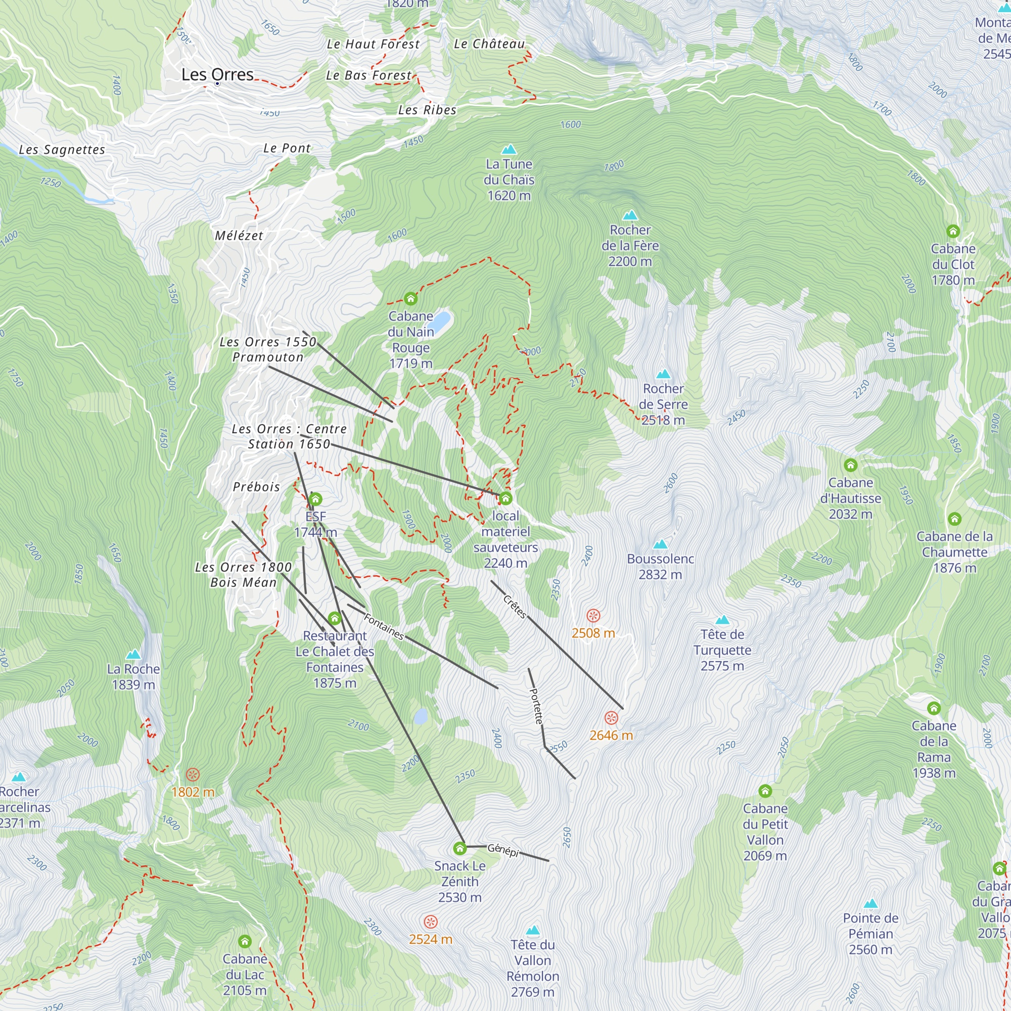 Le Pic Vert map