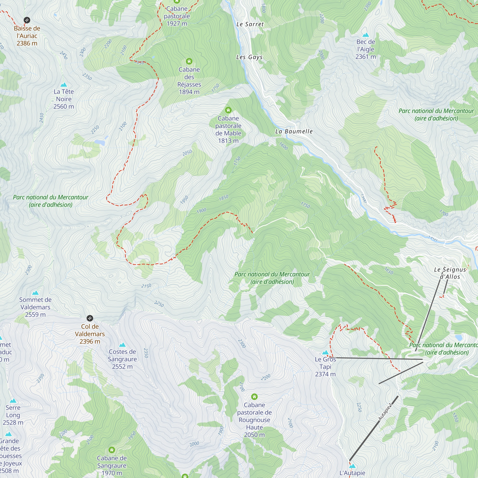 Cabane de Pra Bertrand map