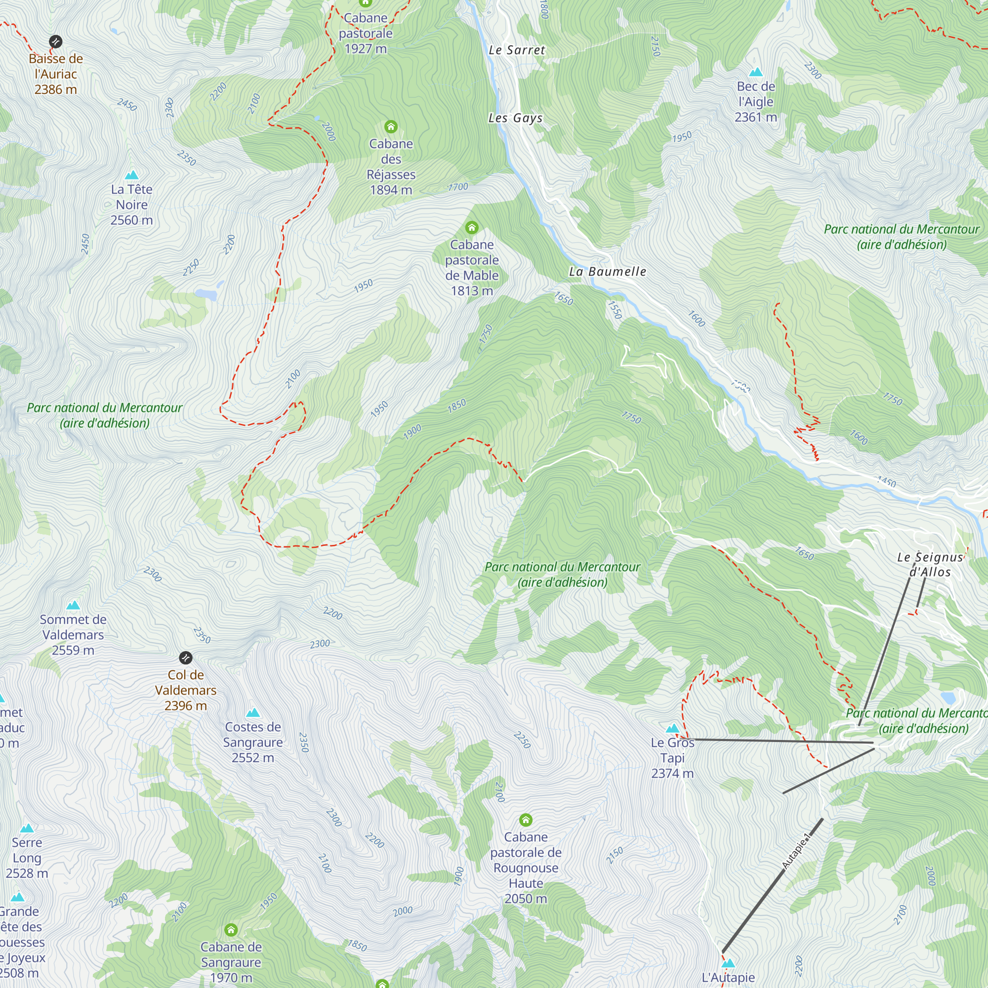 Cabane de Pra Bertrand map