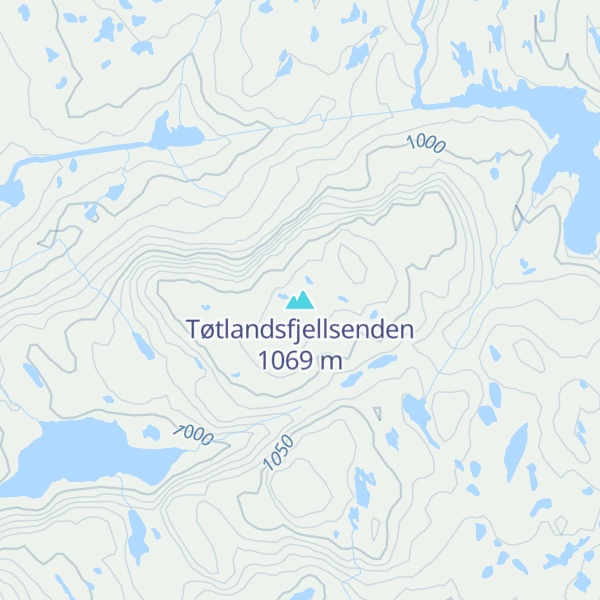 Map of Tøtlandsfjellsenden