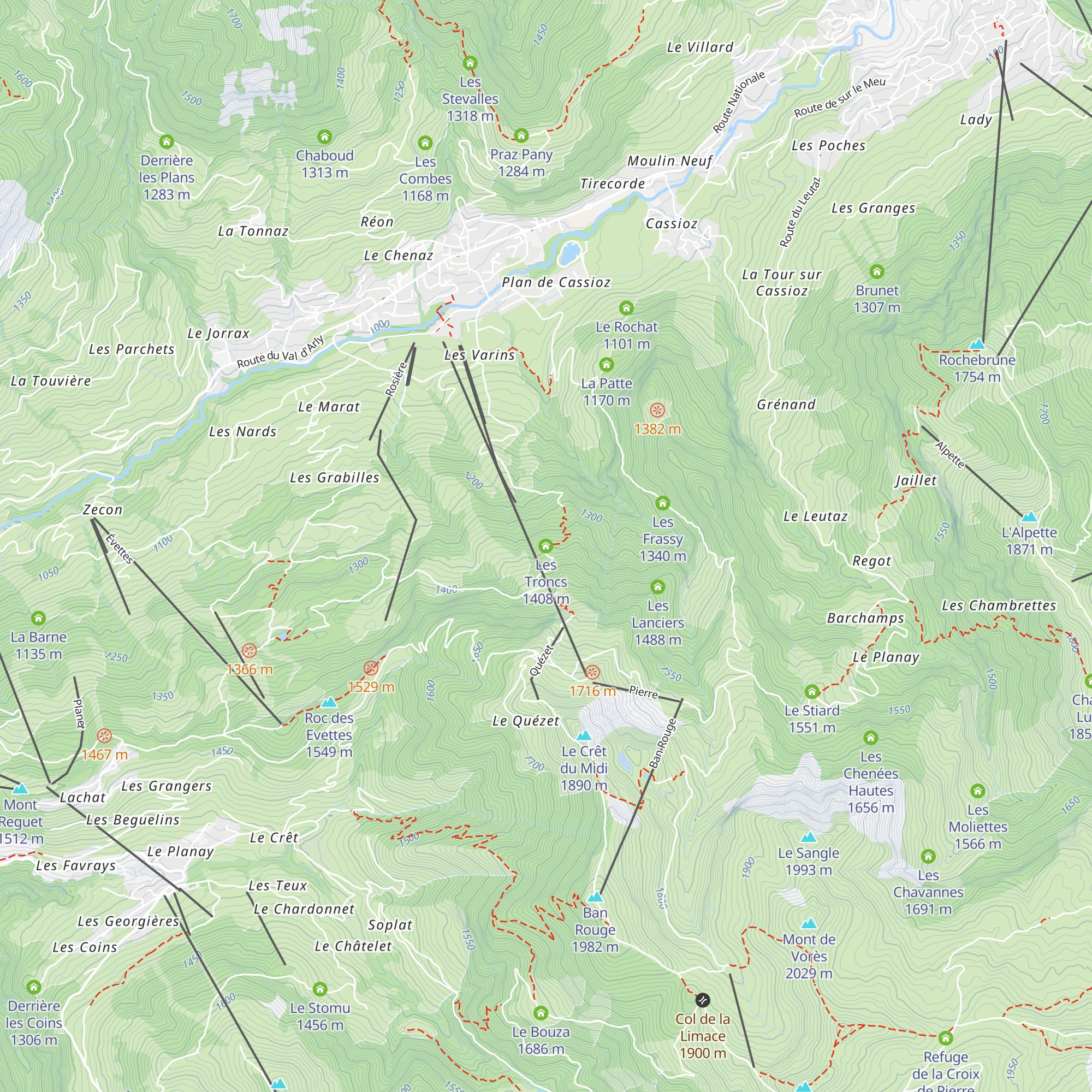 Les Troncs map