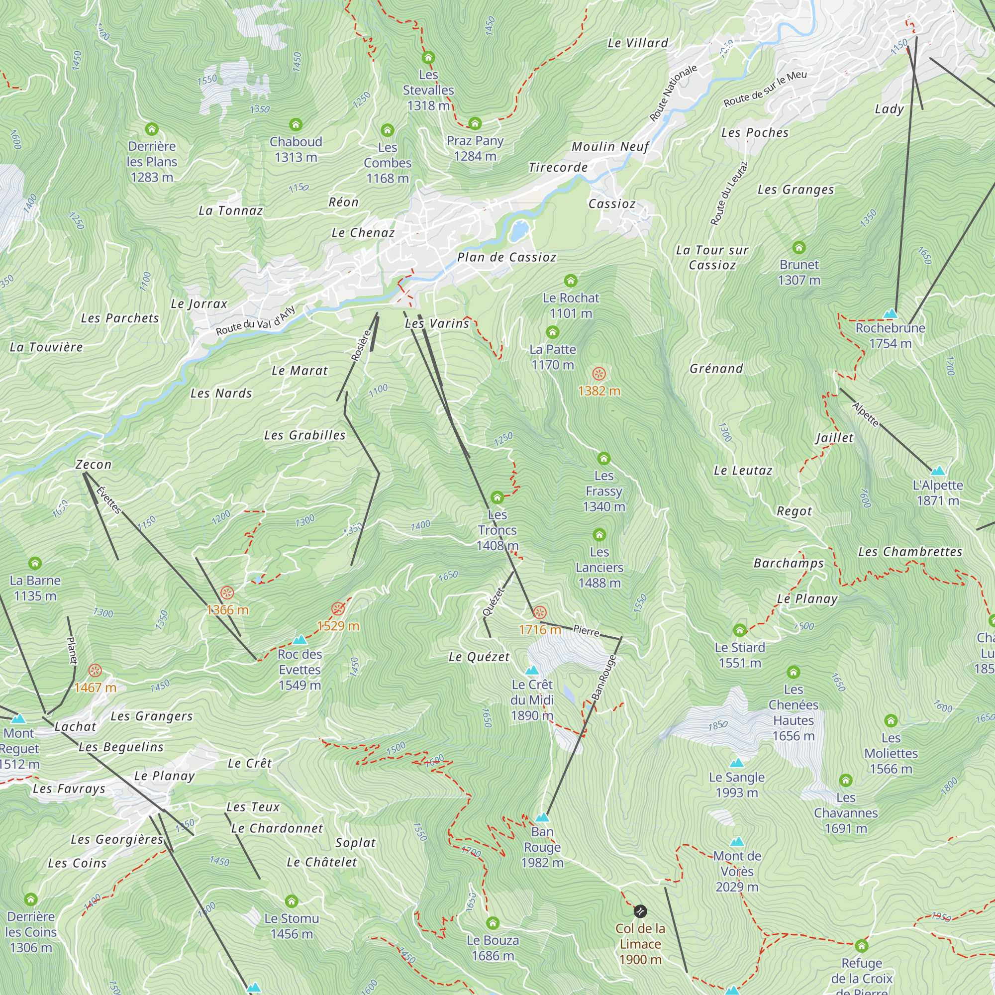 Les Troncs map