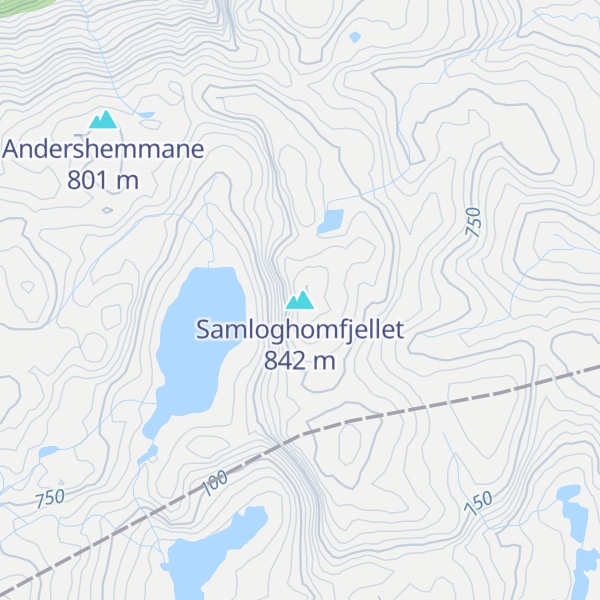 Map of Samloghomfjellet