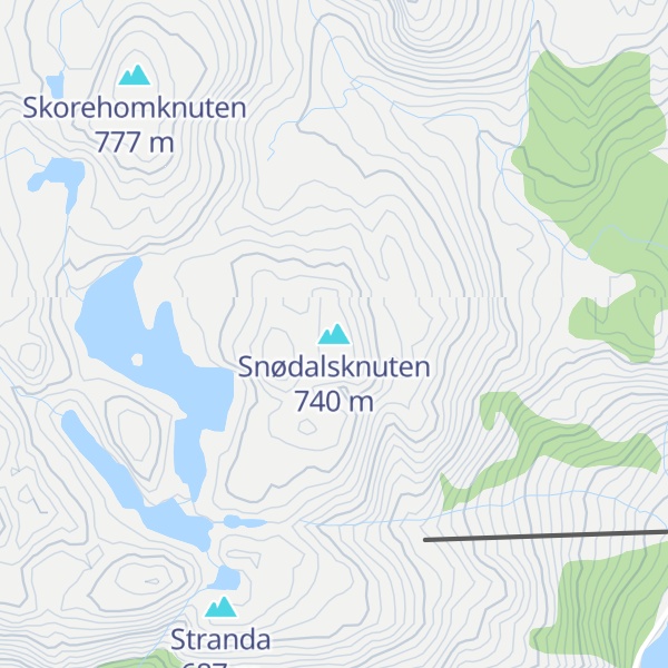 Map of Snødalsknuten