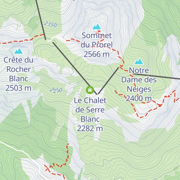 Map of Le Chalet de Serre Blanc