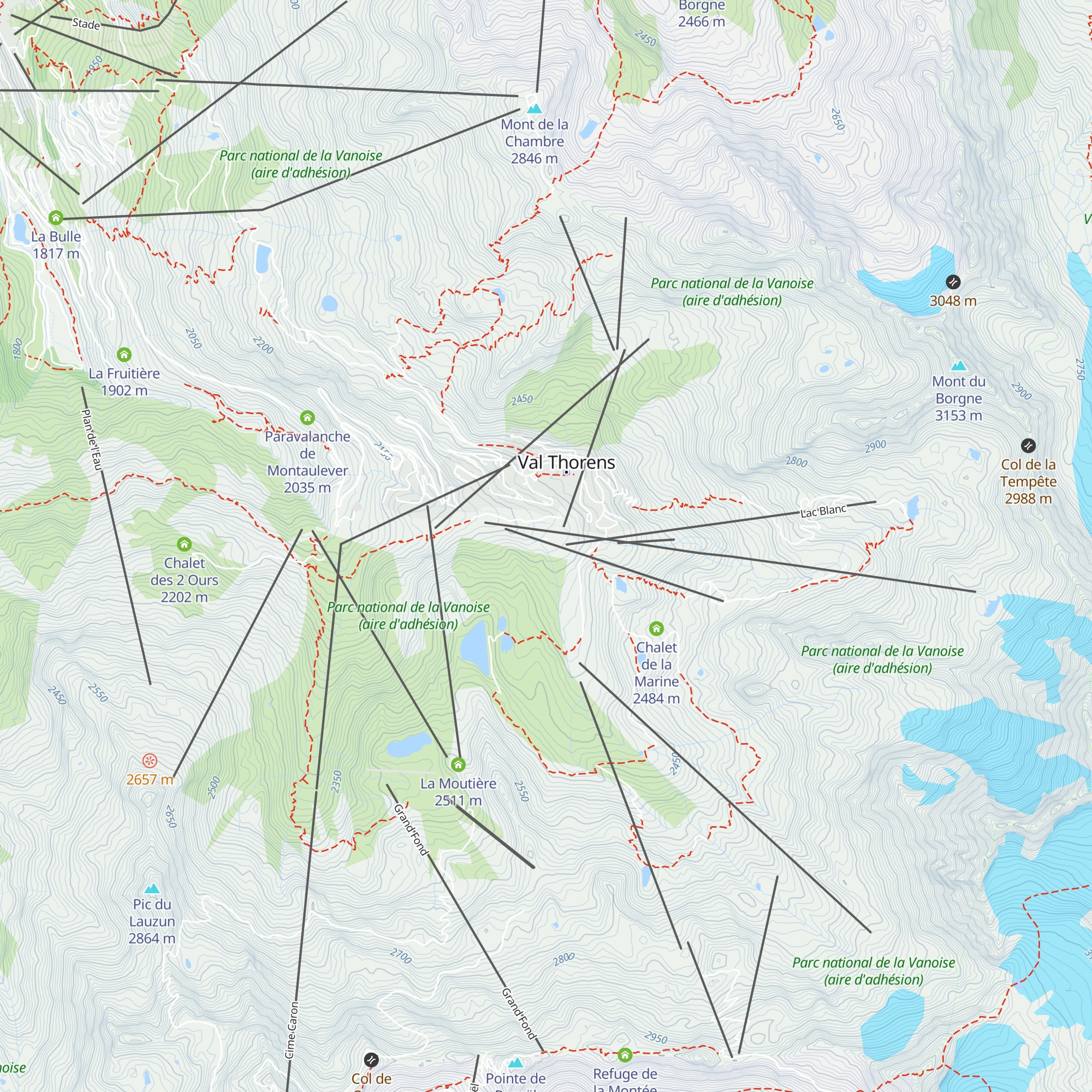 Départ - Arrivée Cosmojet map