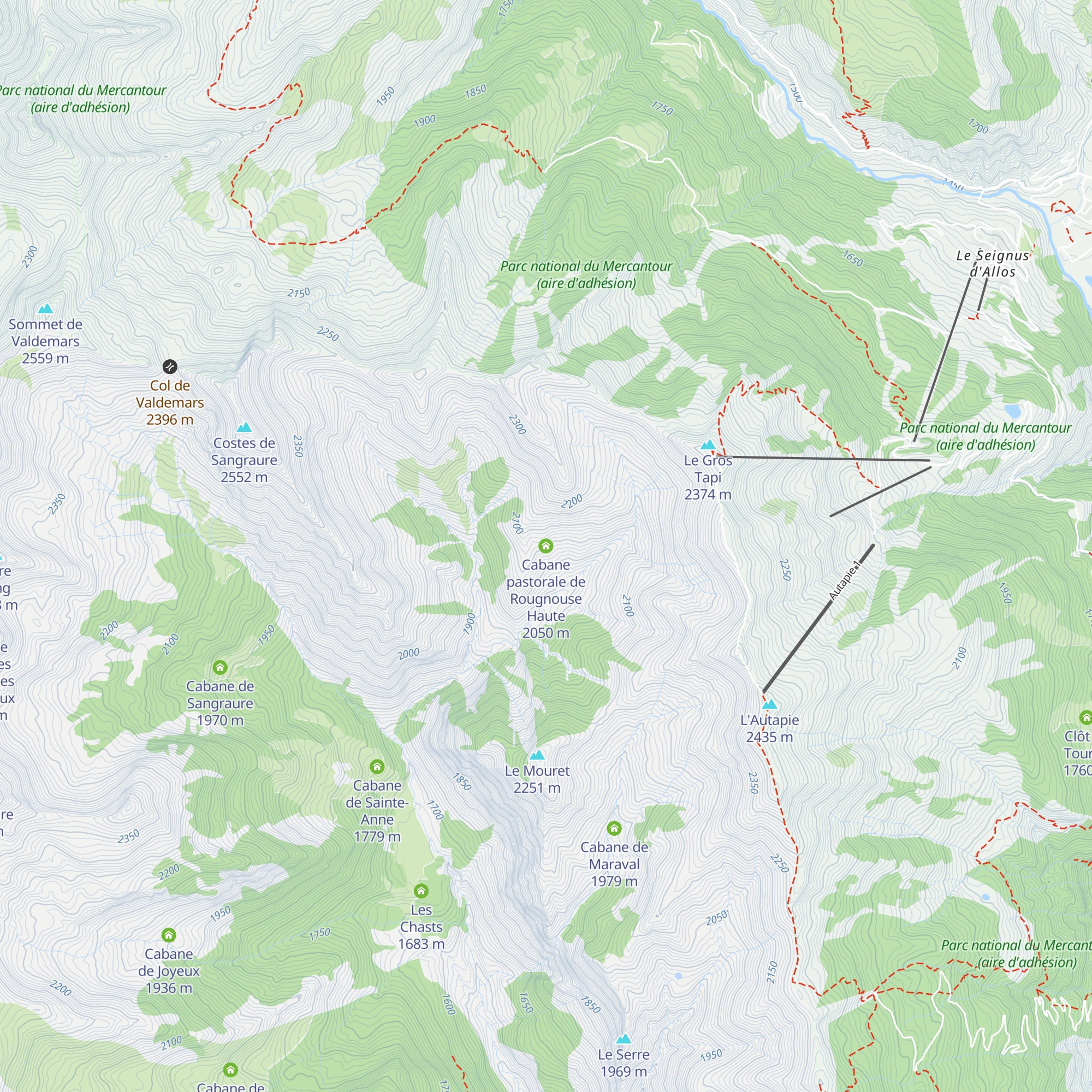 Cabane pastorale de Rougnouse Haute map
