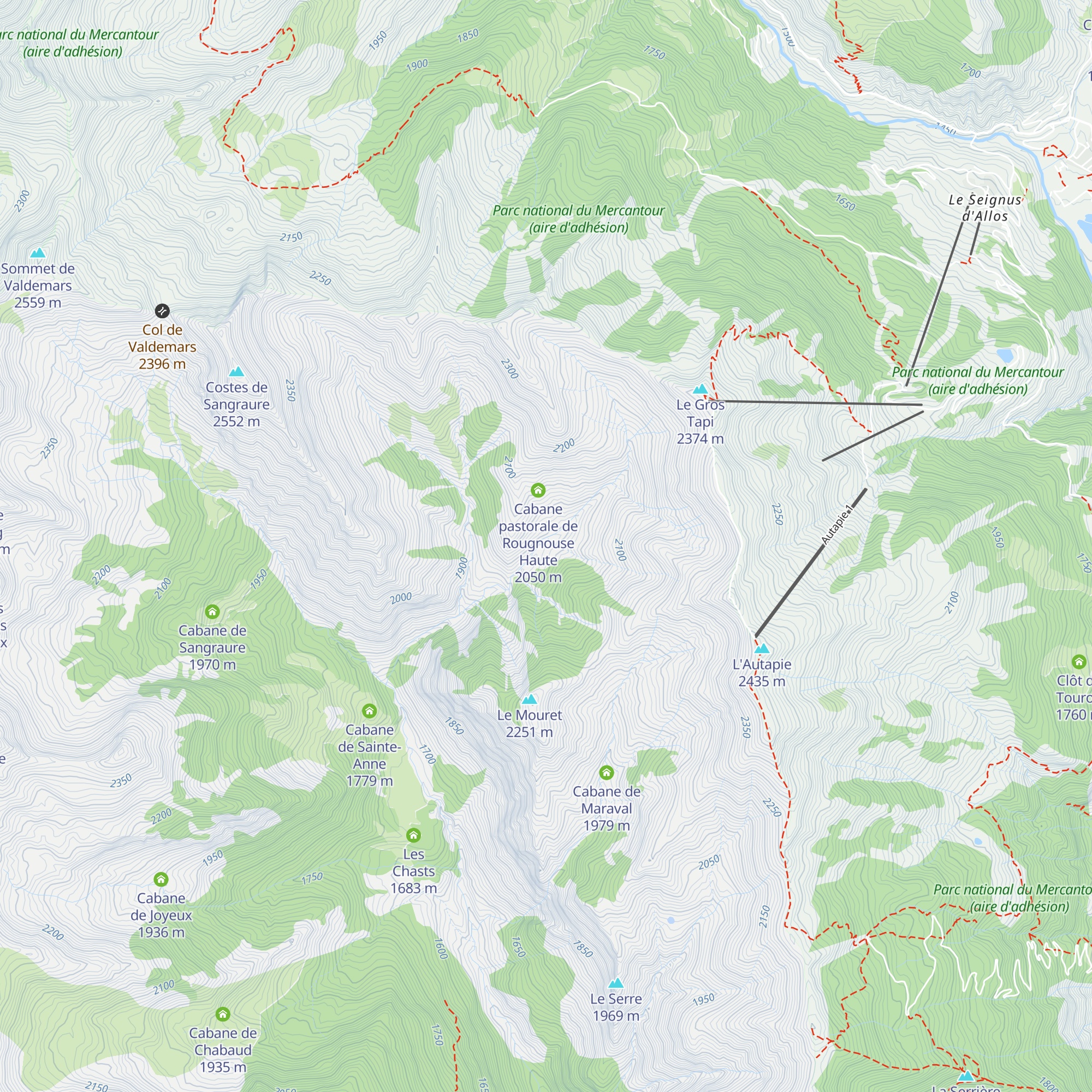 Cabane du Mouret map