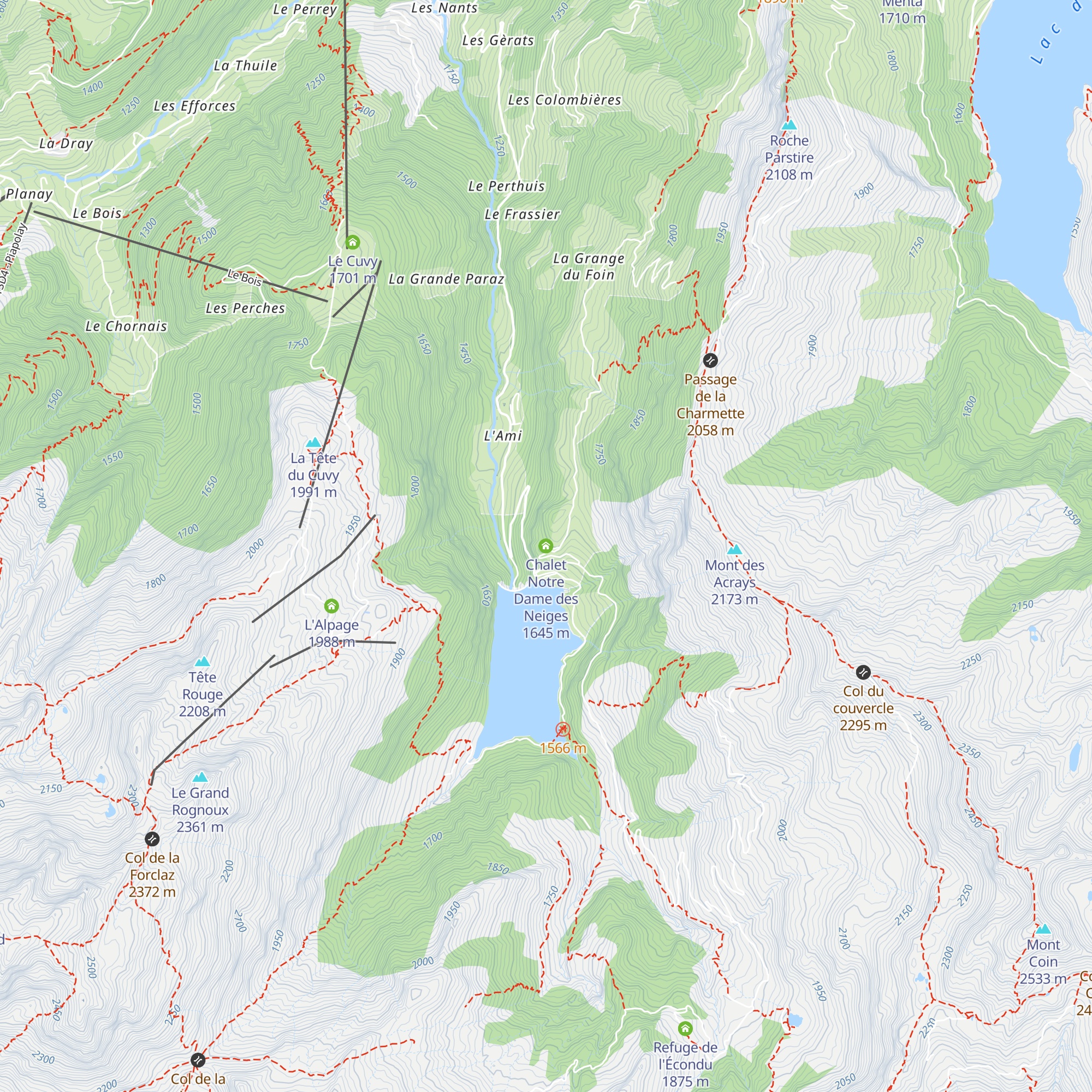 Chalet Notre Dame des Neiges map
